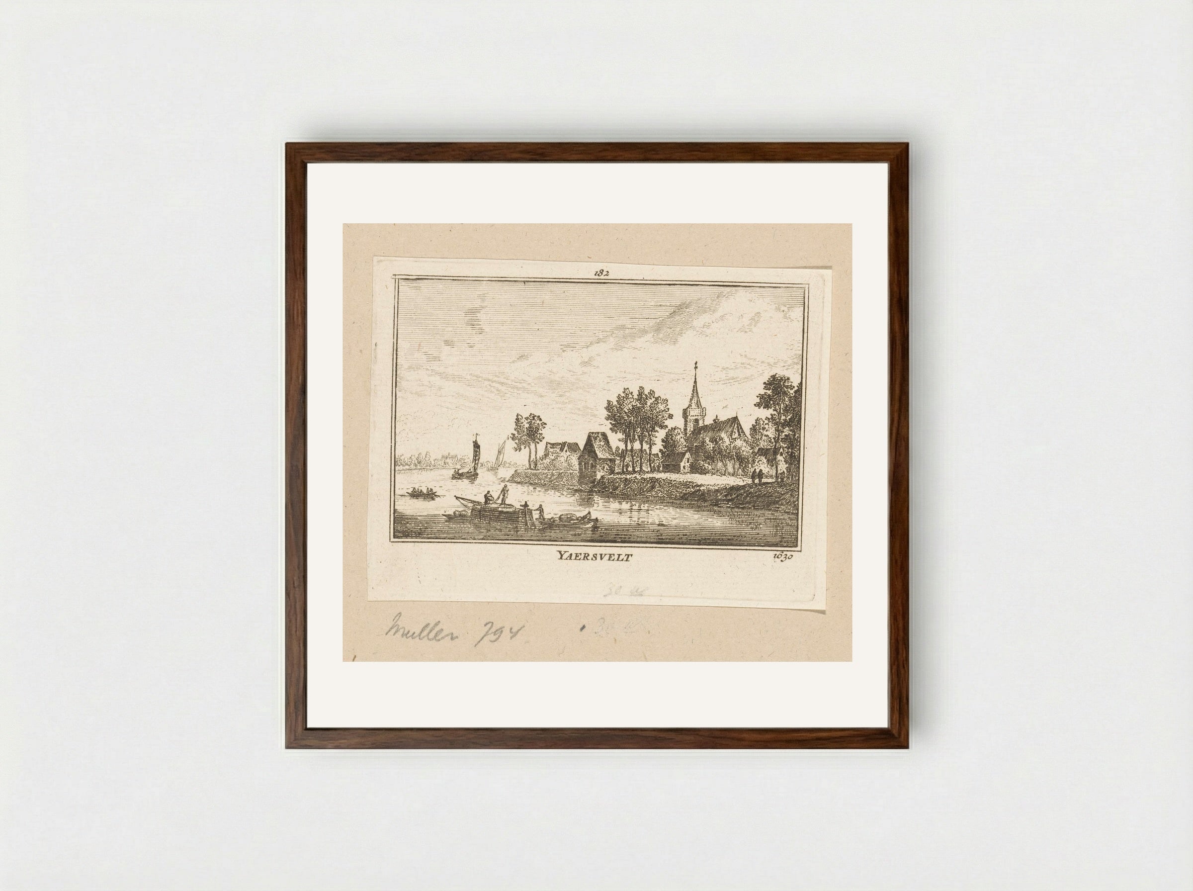 Gezicht op Jaarsveld - Abraham Rademaker - Framed Print Dark Wood