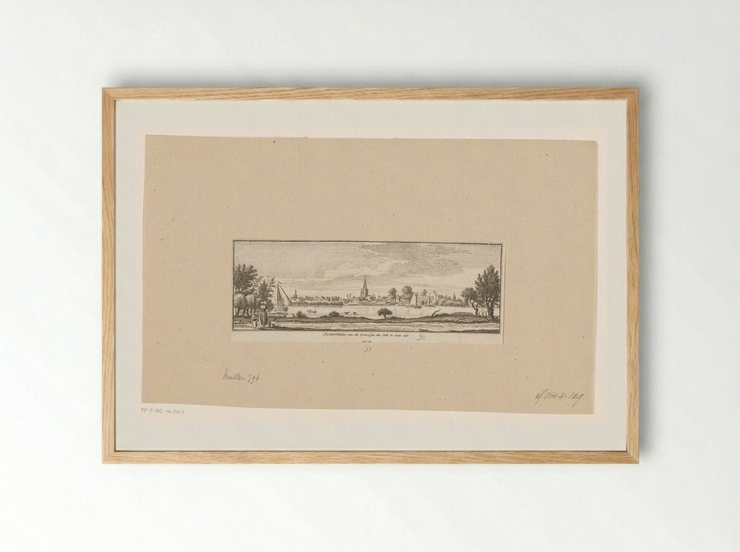 Gezicht op Jaarsveld - Hendrik Spilman - Framed Print Wood