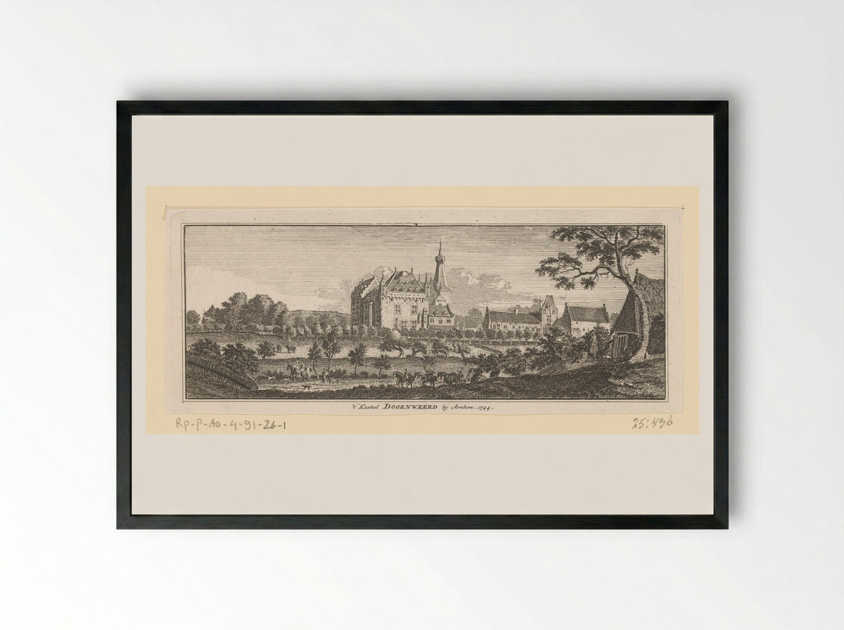 Gezicht op Kasteel Doorwerth - Hendrik Spilman - Framed Print Black