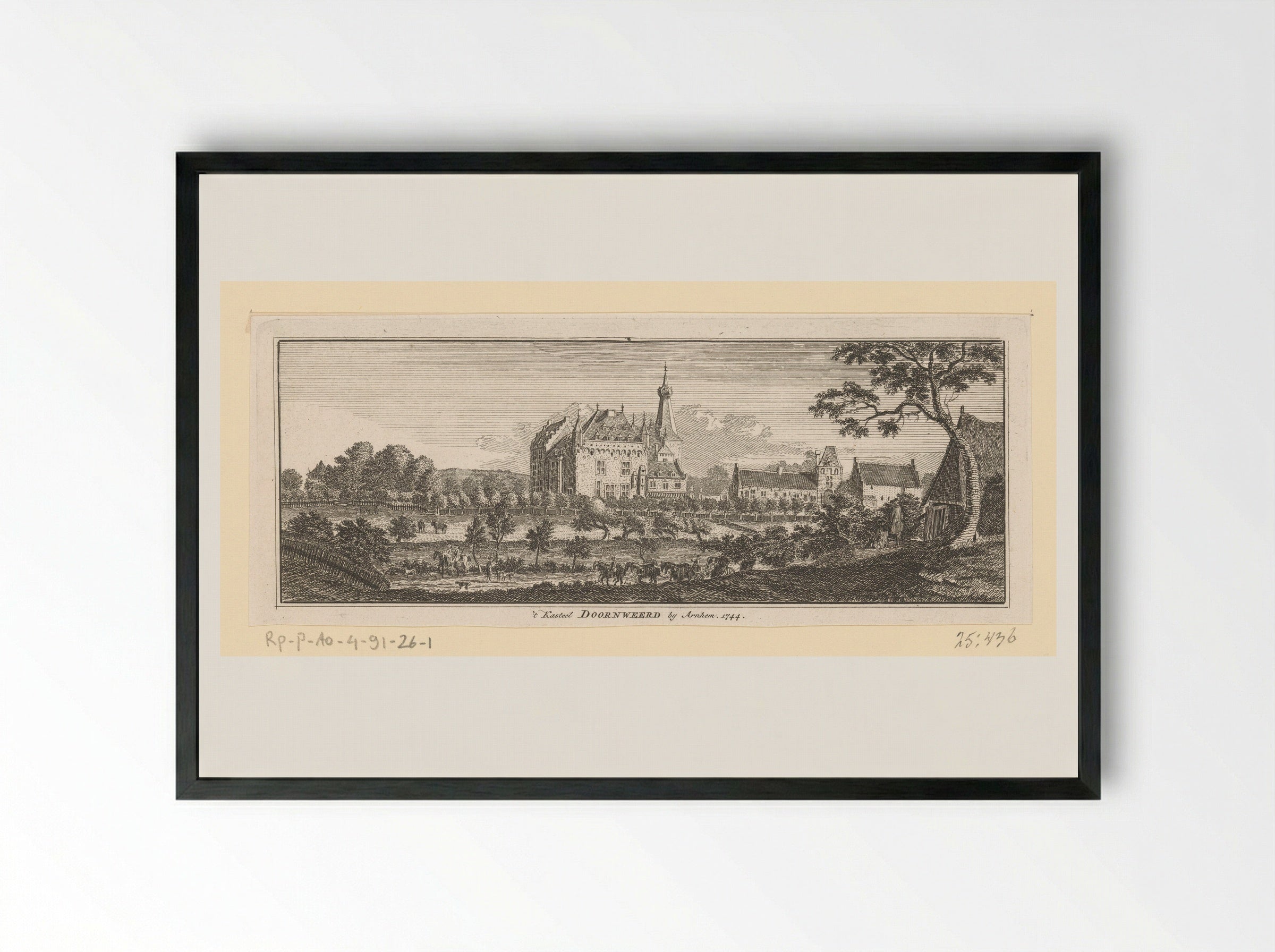 Gezicht op Kasteel Doorwerth - Hendrik Spilman - Framed Print Black