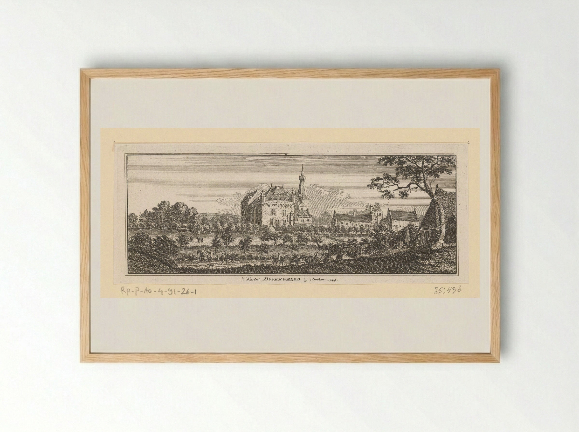 Gezicht op Kasteel Doorwerth - Hendrik Spilman - Framed Print Wood