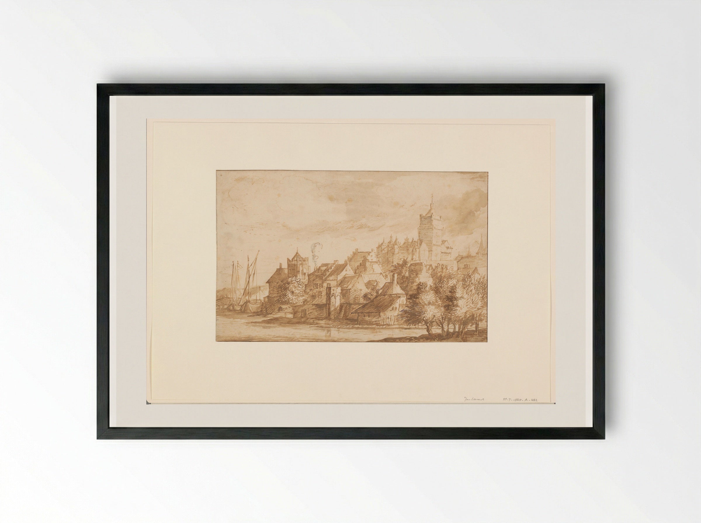 Gezicht op Kleef - Jan Lievens - Framed Print Black