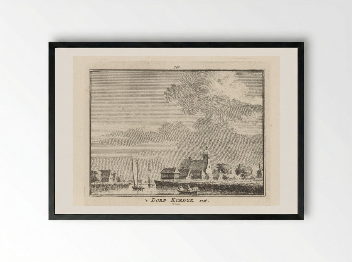Gezicht op Koedijk - Hendrik Spilman - Framed Print Black