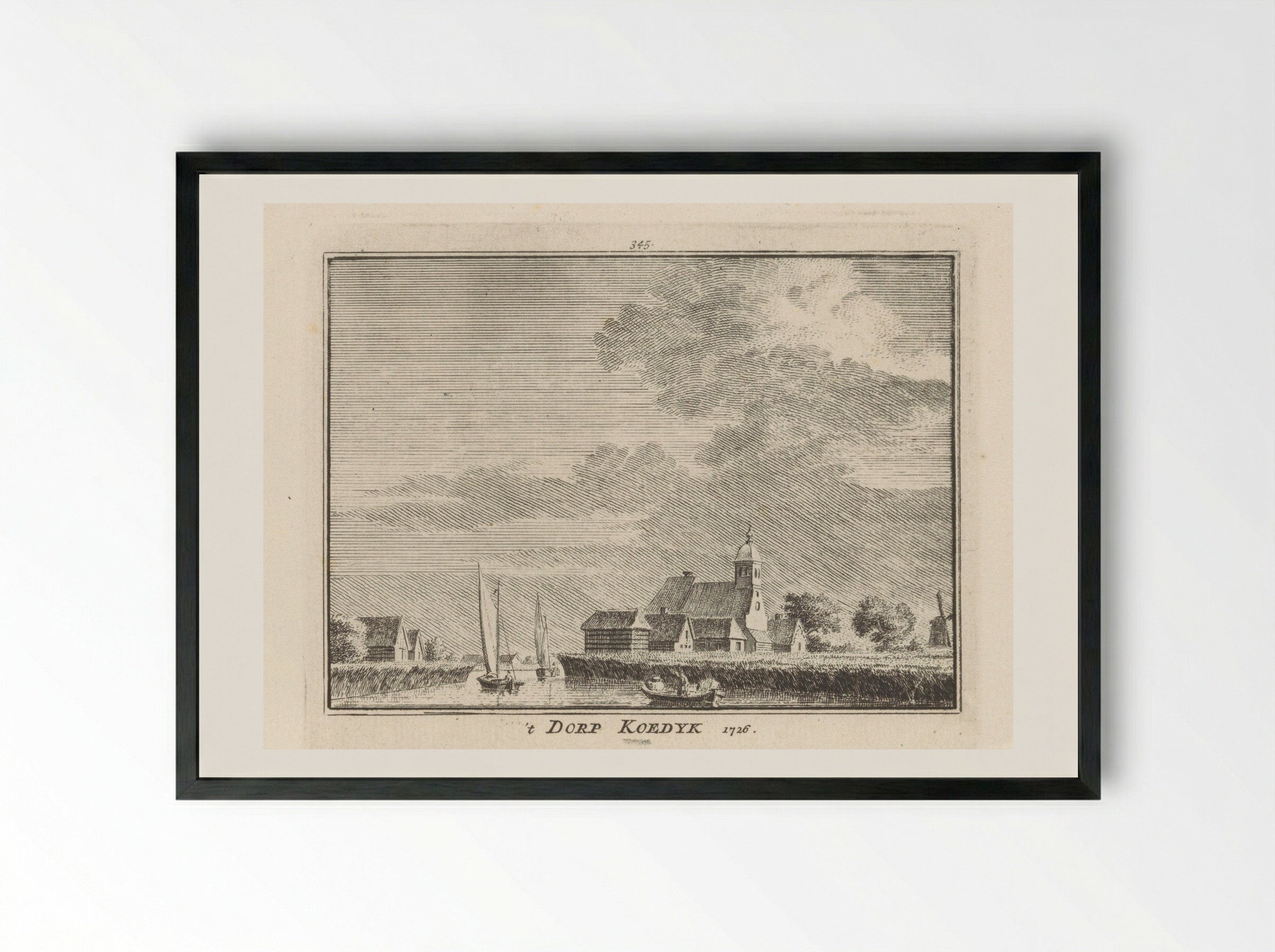 Gezicht op Koedijk - Hendrik Spilman - Framed Print Black