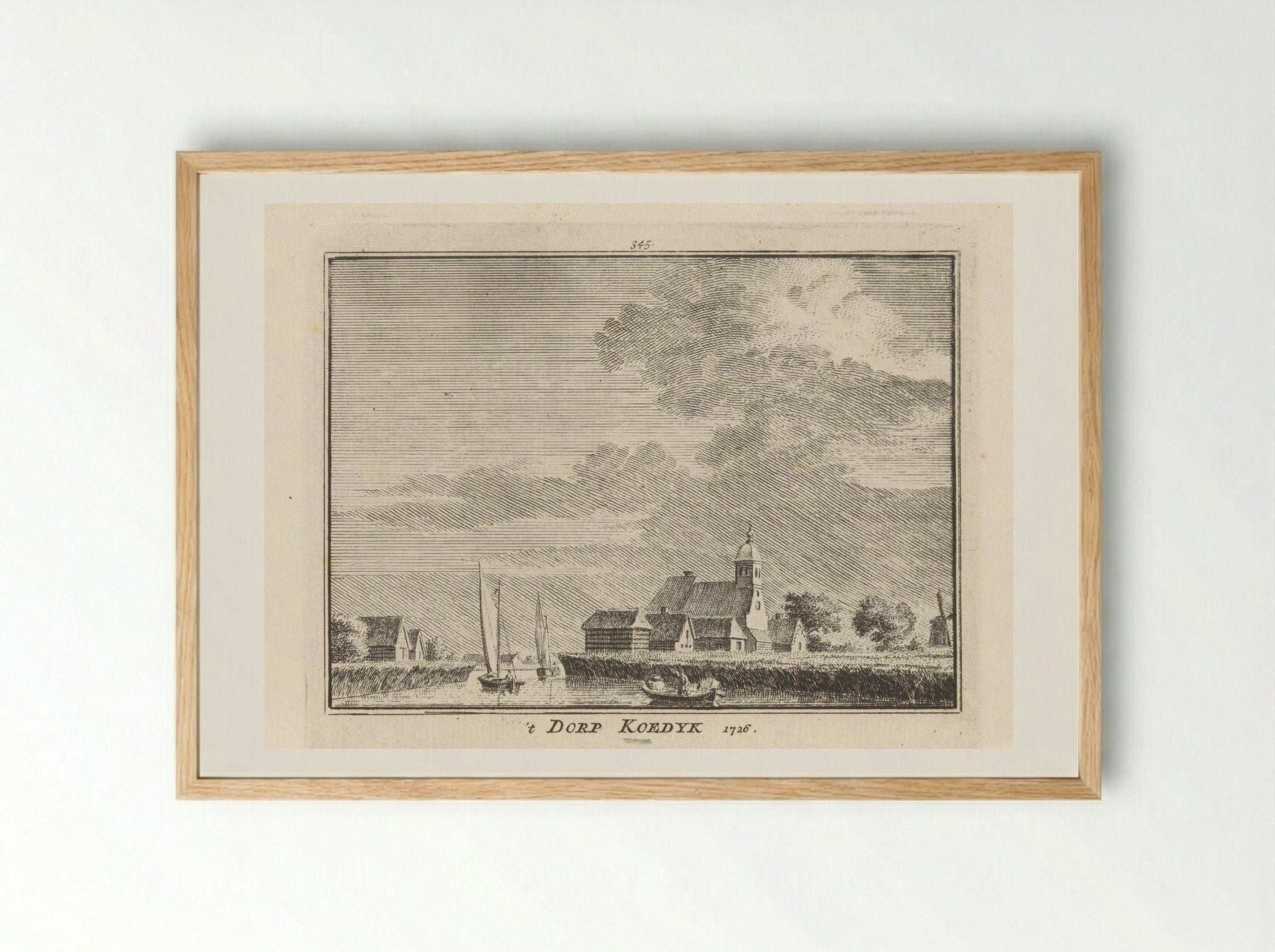 Gezicht op Koedijk - Hendrik Spilman - Framed Print Wood