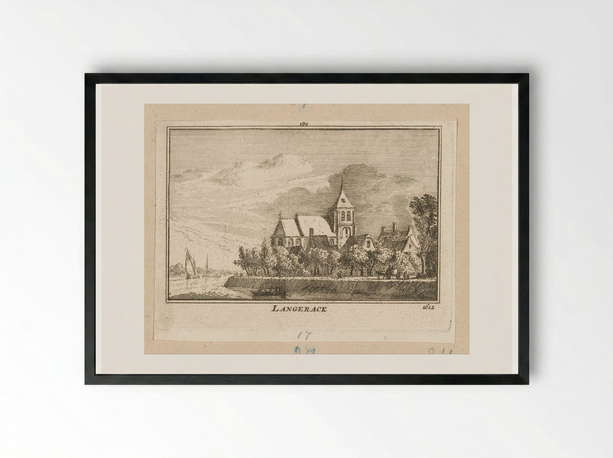 Gezicht op Langerak - Abraham Rademaker - Framed Print Black