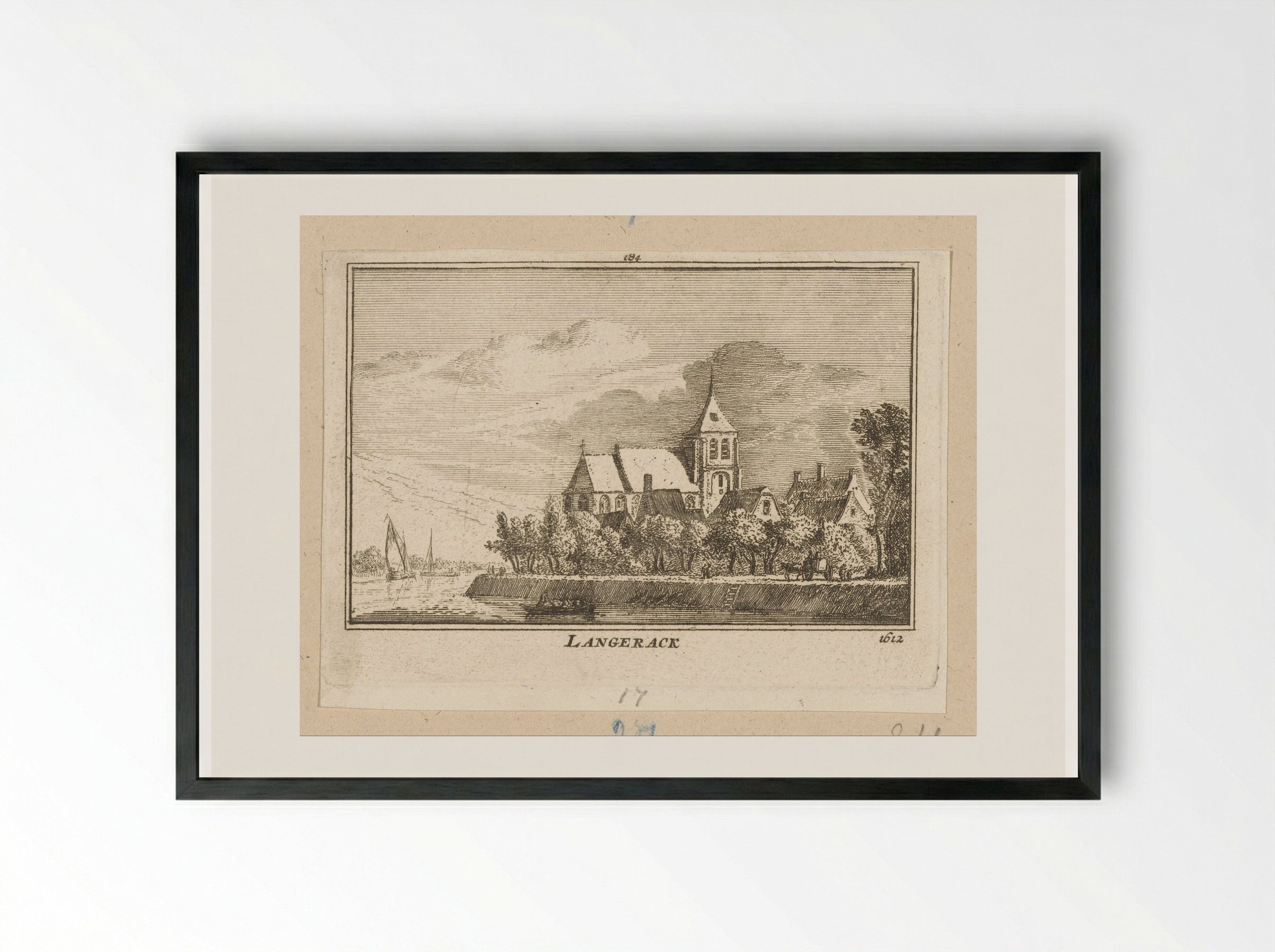 Gezicht op Langerak - Abraham Rademaker - Framed Print Black