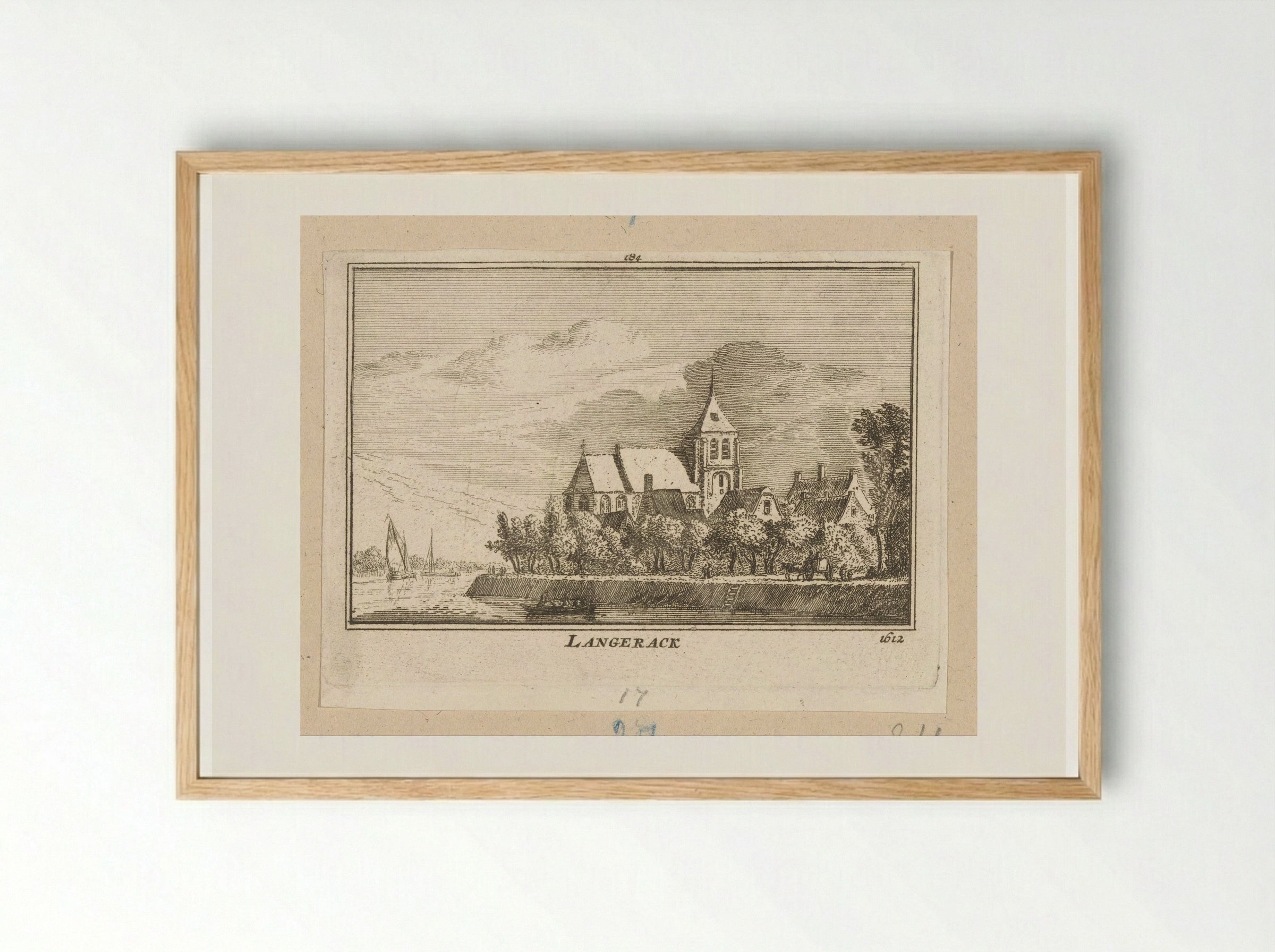 Gezicht op Langerak - Abraham Rademaker - Framed Print Wood