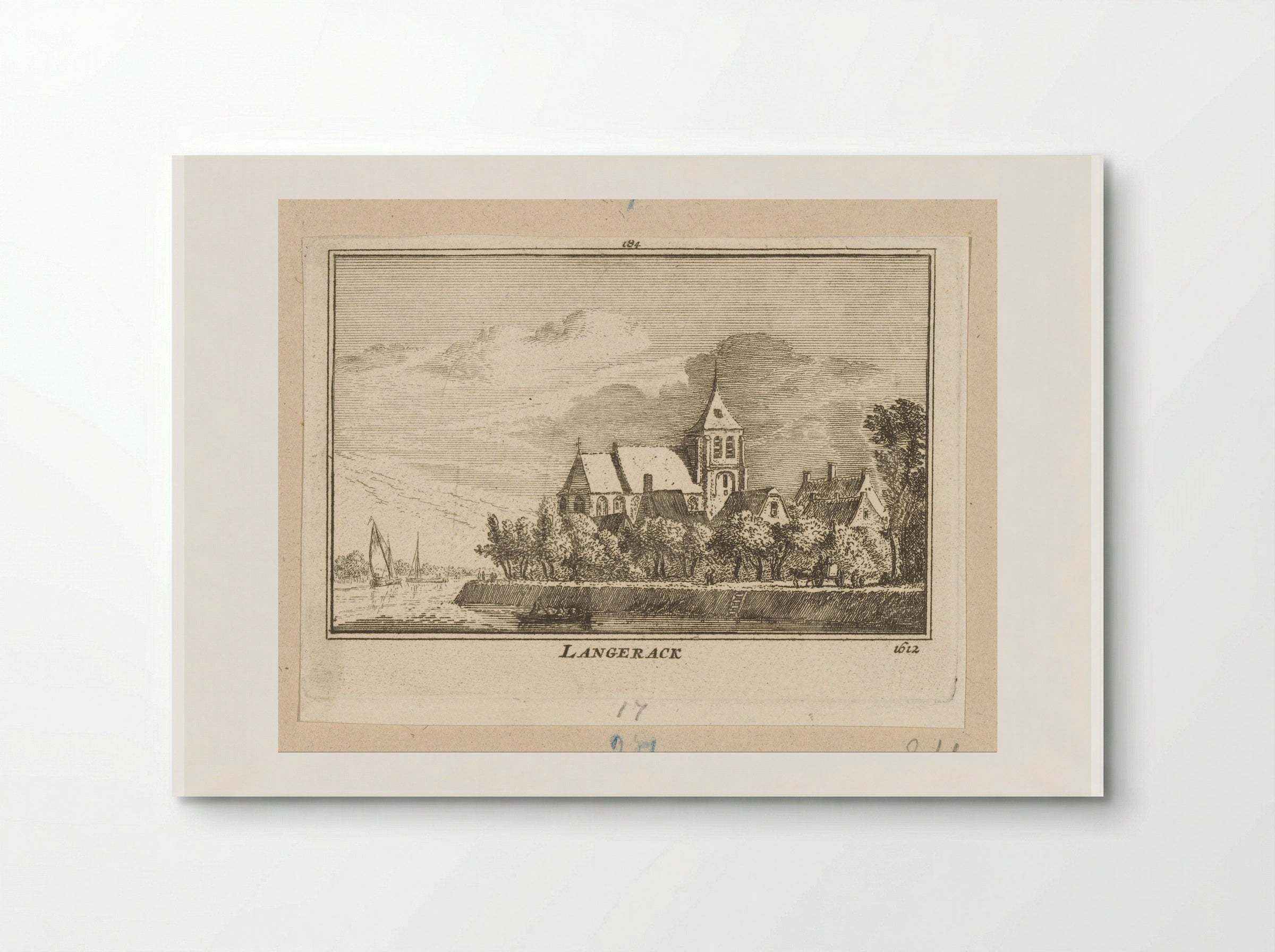Gezicht op Langerak - Abraham Rademaker - Poster