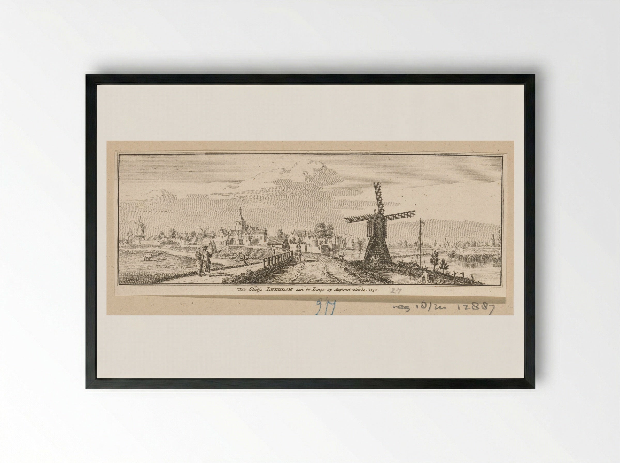 Gezicht op Leerdam - Hendrik Spilman - Framed Print Black