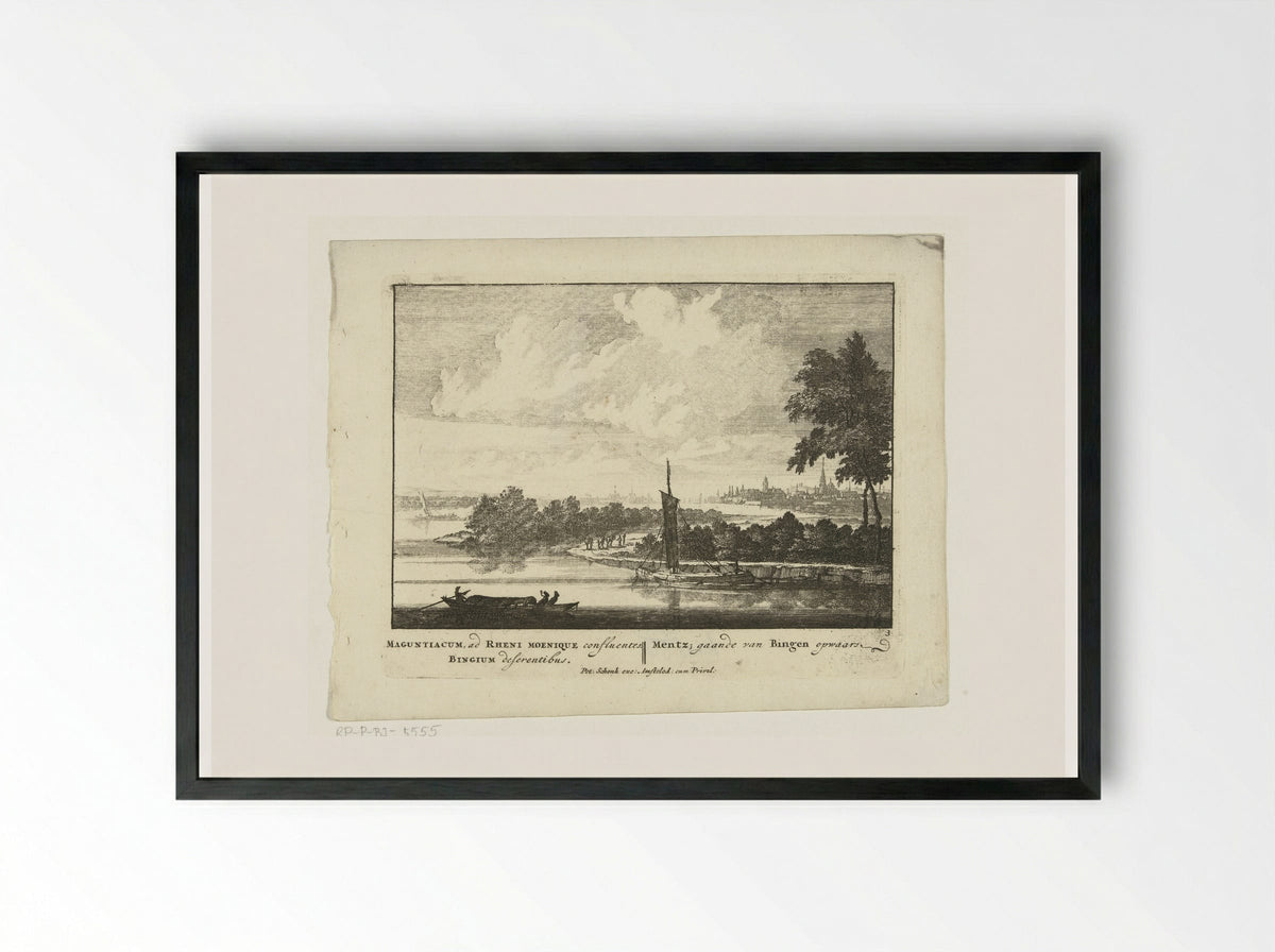 Gezicht op Mainz vanuit het Noorden - Jan van Call (I) - Framed Print Black