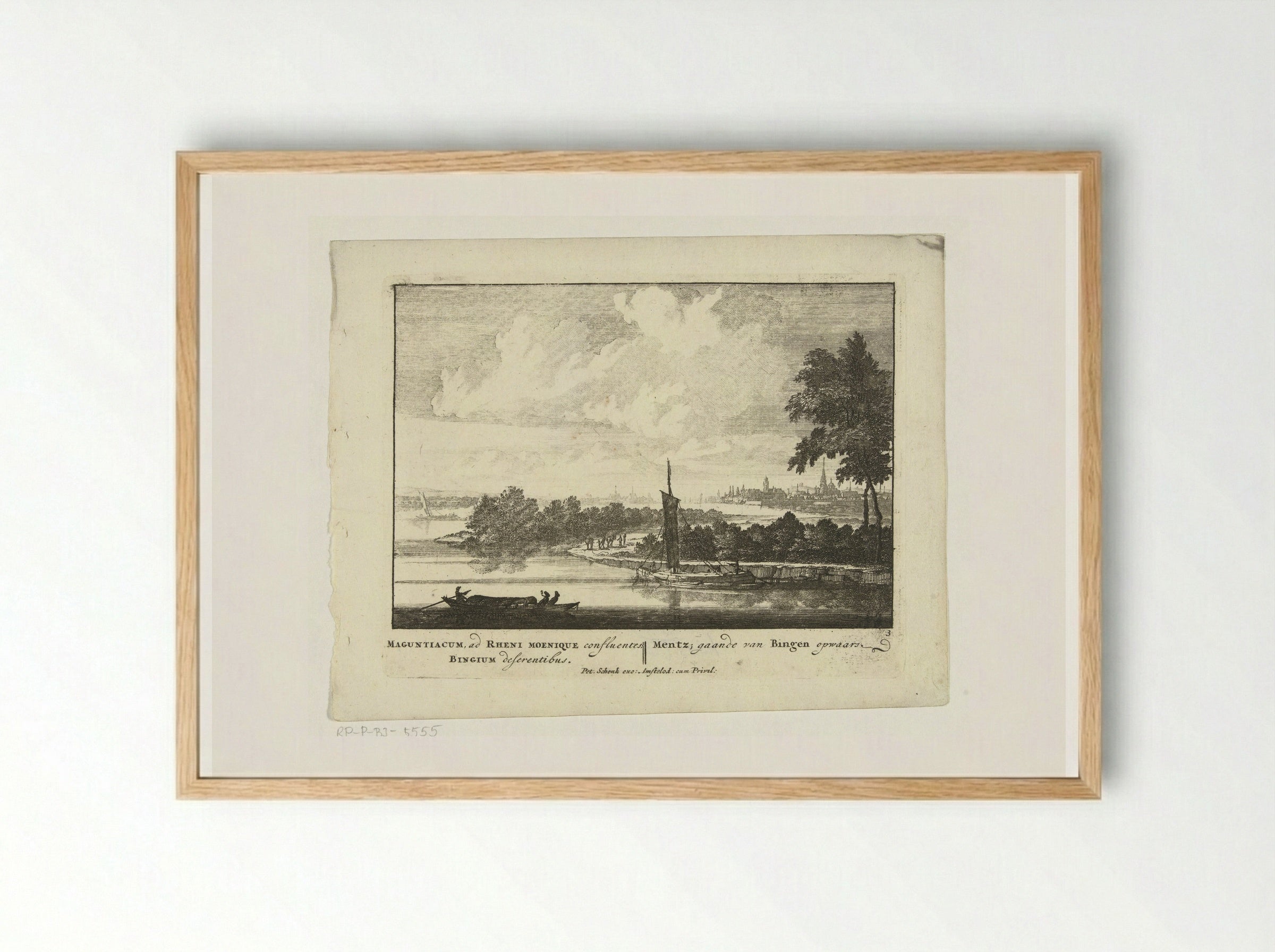 Gezicht op Mainz vanuit het Noorden - Jan van Call (I) - Framed Print Wood