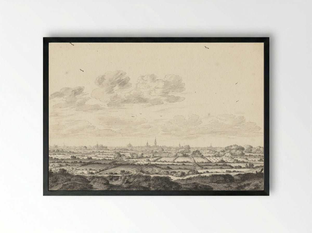 Gezicht op Middelburg - Johannes Goedaert - Framed Print Black