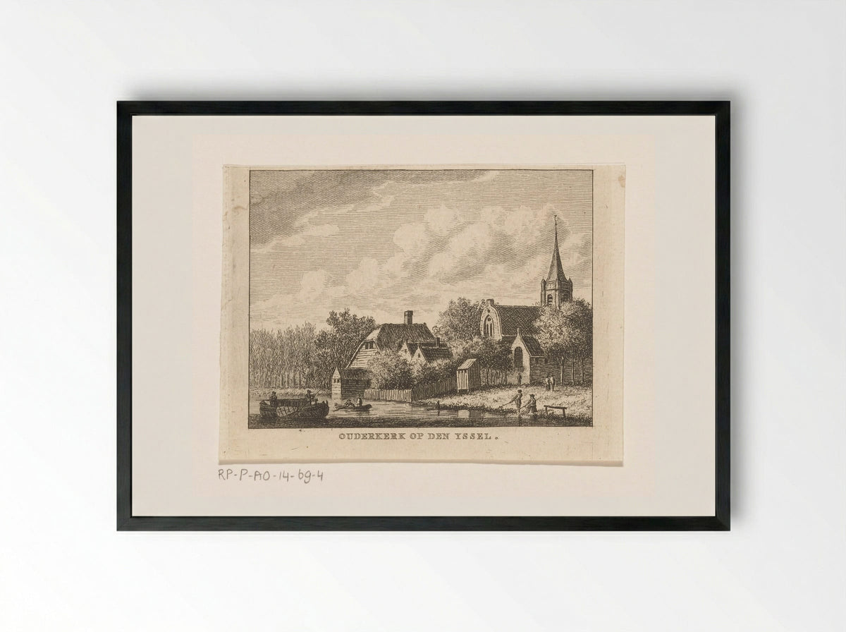 Gezicht op Ouderkerk aan den IJssel - Carel Frederik Bendorp (I) - Framed Print Black
