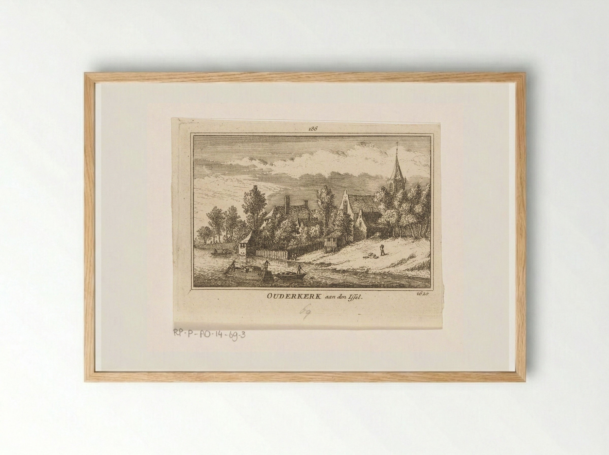 Gezicht op Ouderkerk aan den IJssel - Abraham Rademaker - Framed Print Wood