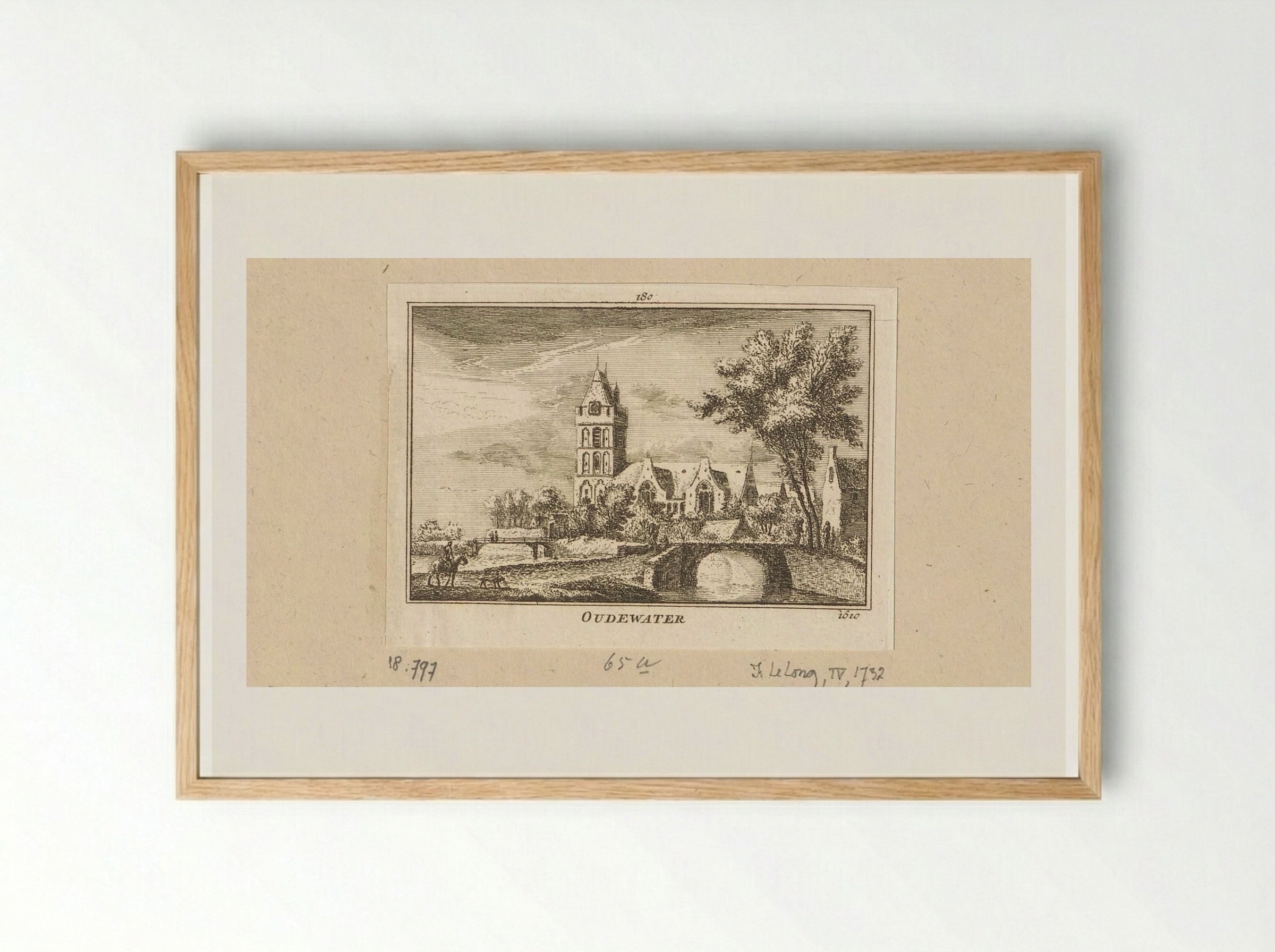 Gezicht op Oudewater - Abraham Rademaker - Framed Print Wood