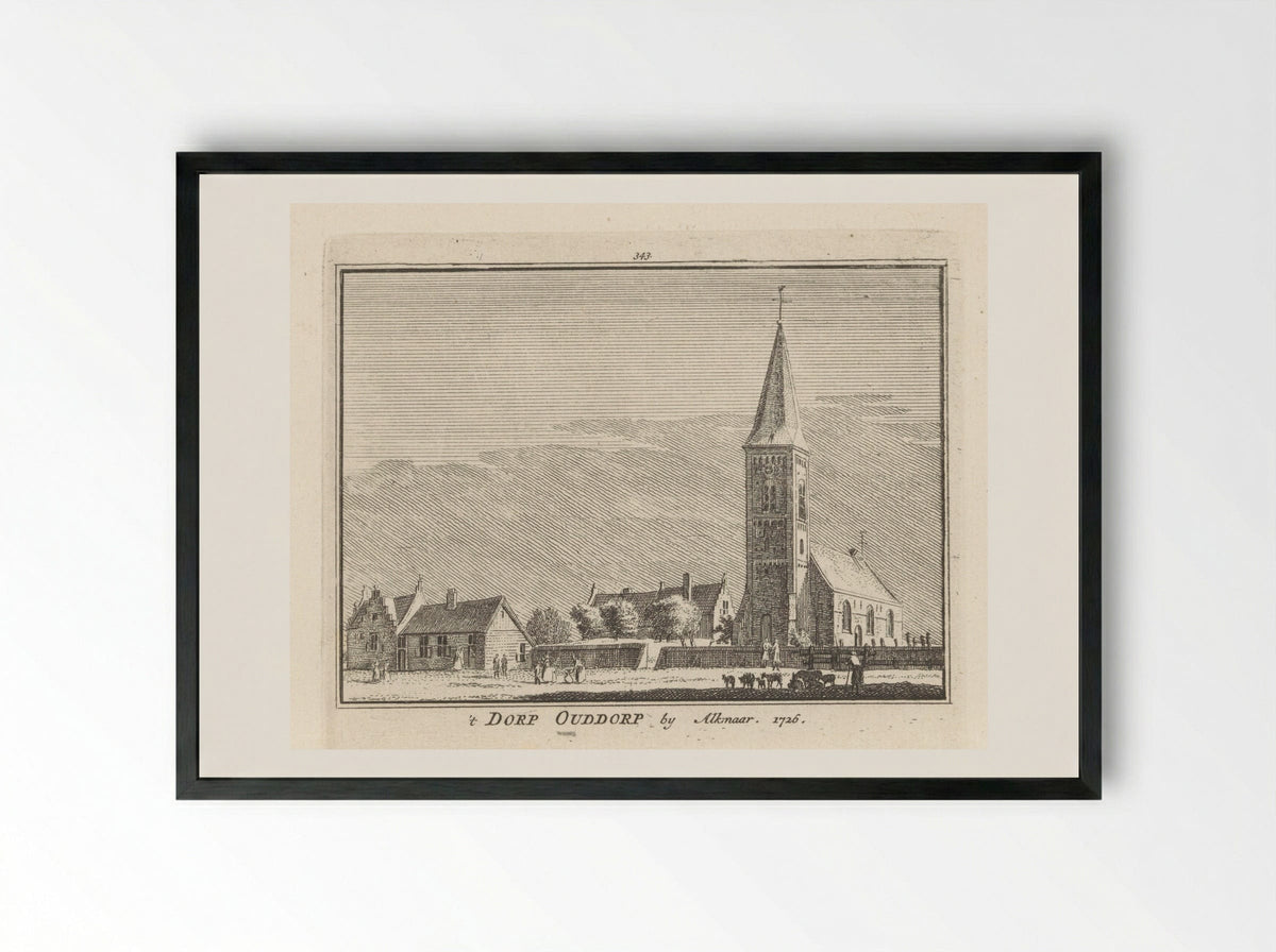 Gezicht op Oudorp - Hendrik Spilman - Framed Print Black