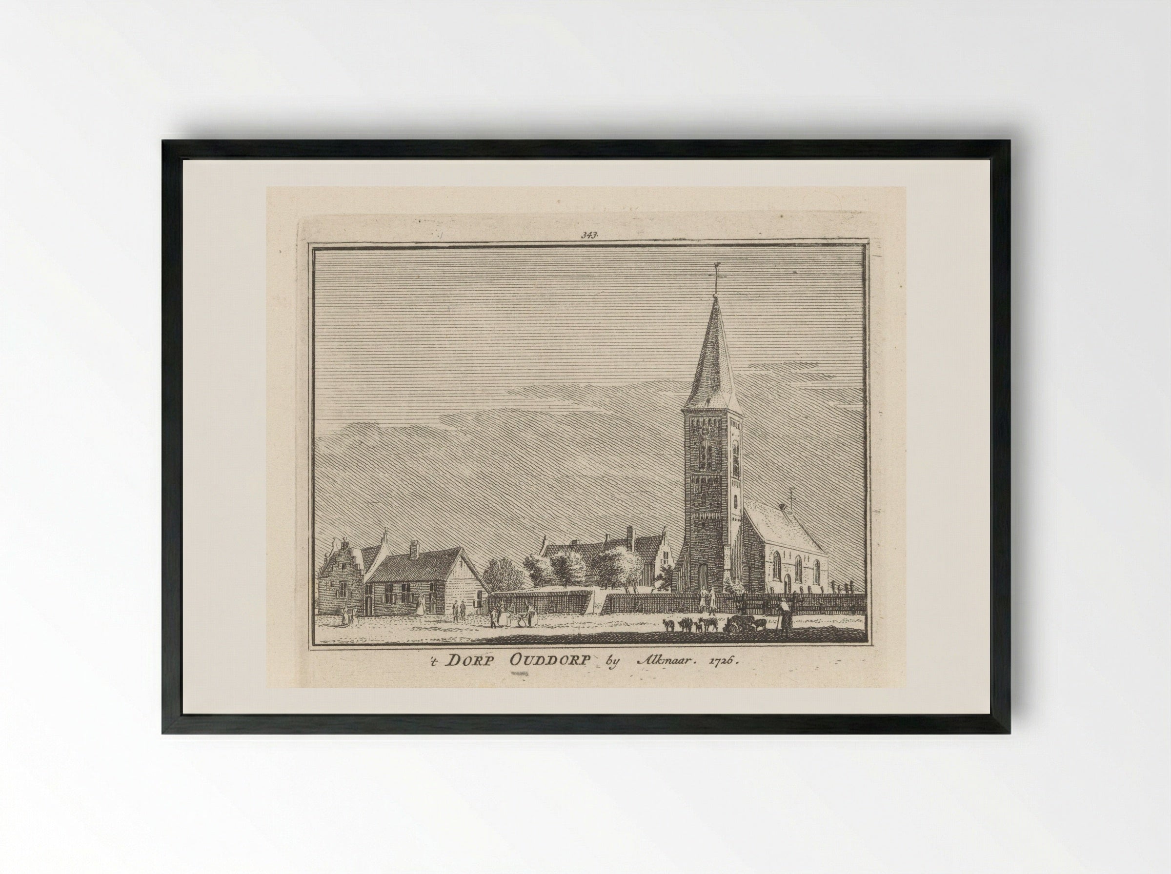 Gezicht op Oudorp - Hendrik Spilman - Framed Print Black