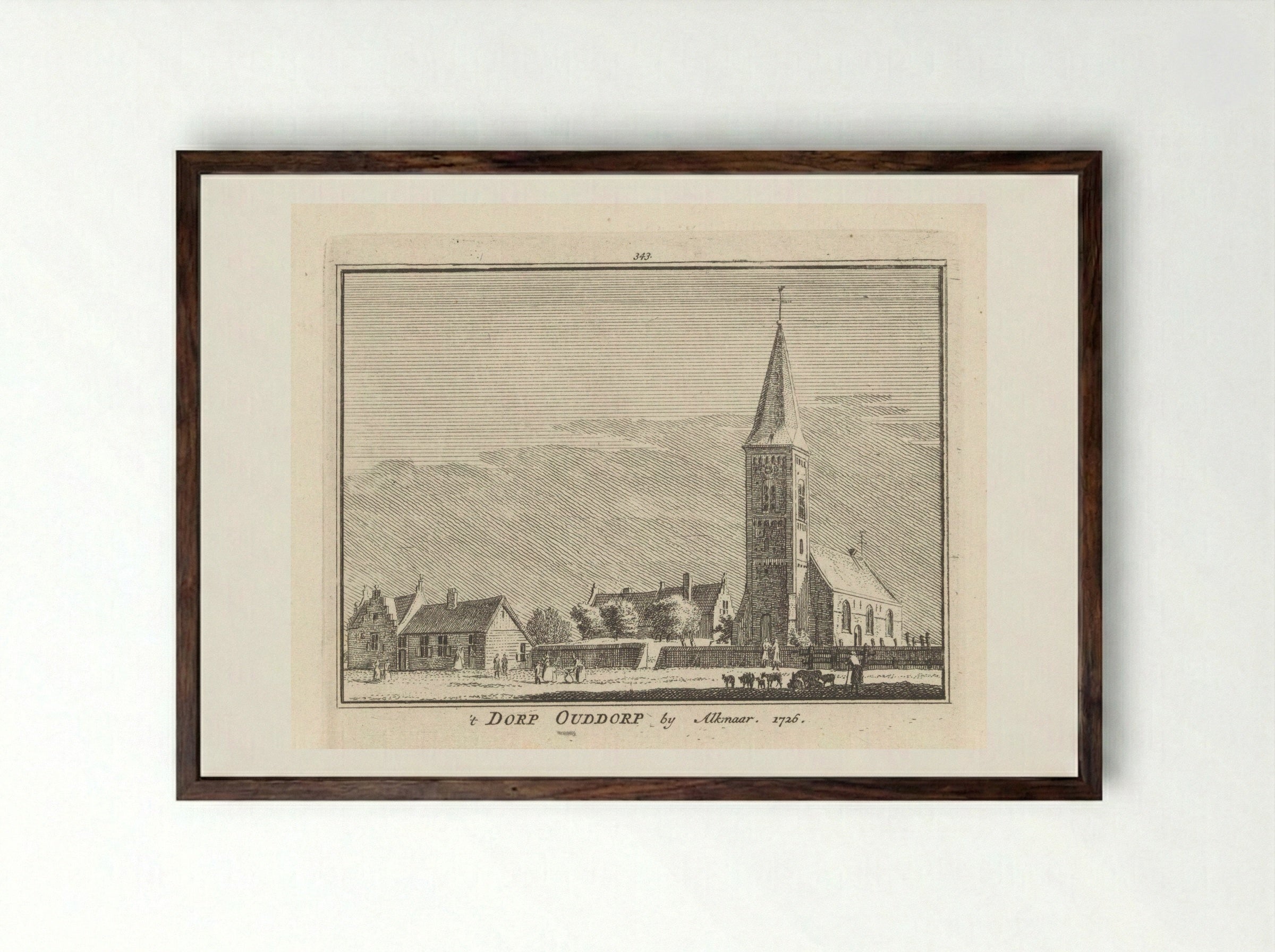 Gezicht op Oudorp - Hendrik Spilman - Framed Print Dark Wood