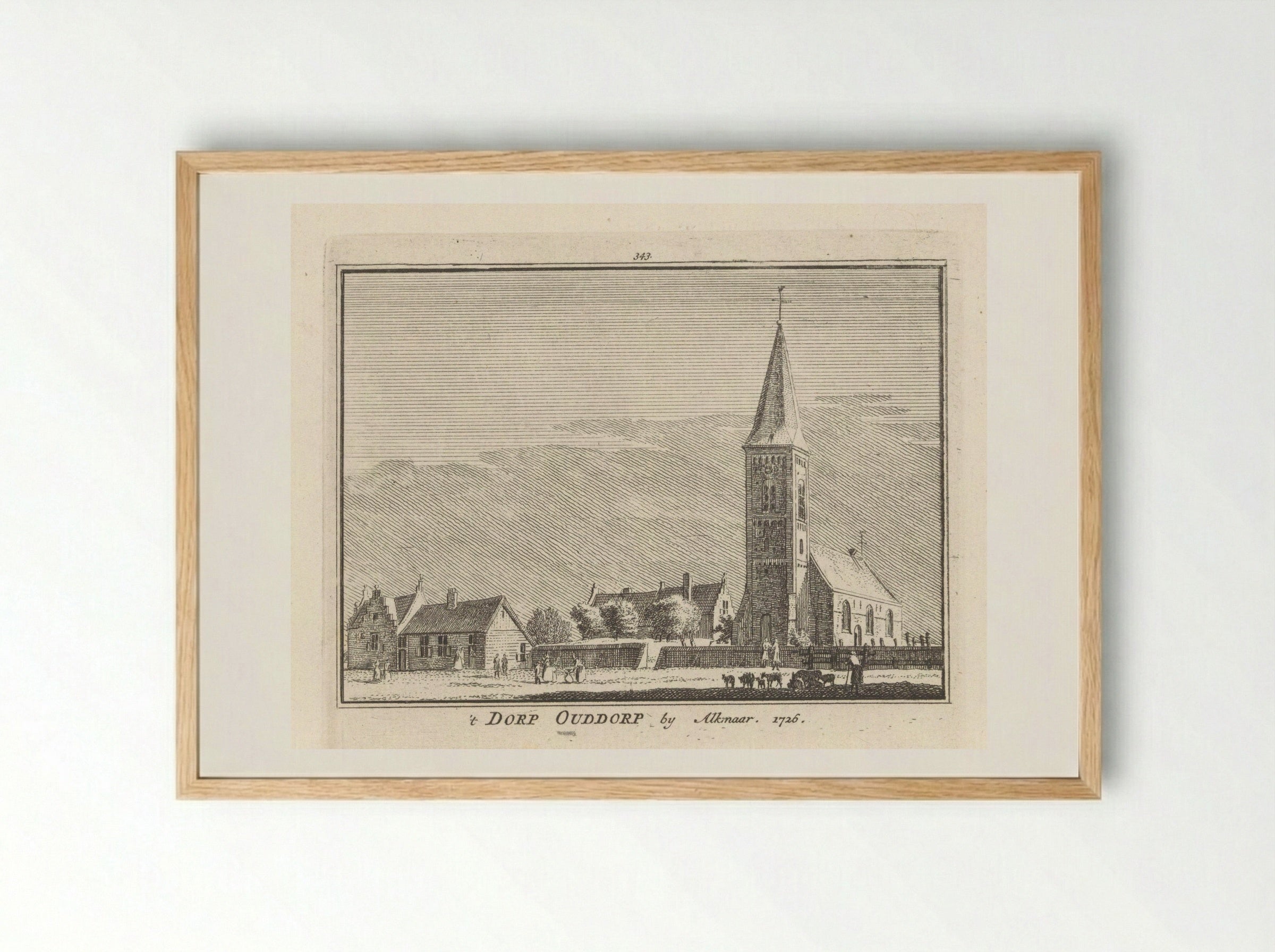 Gezicht op Oudorp - Hendrik Spilman - Framed Print Wood