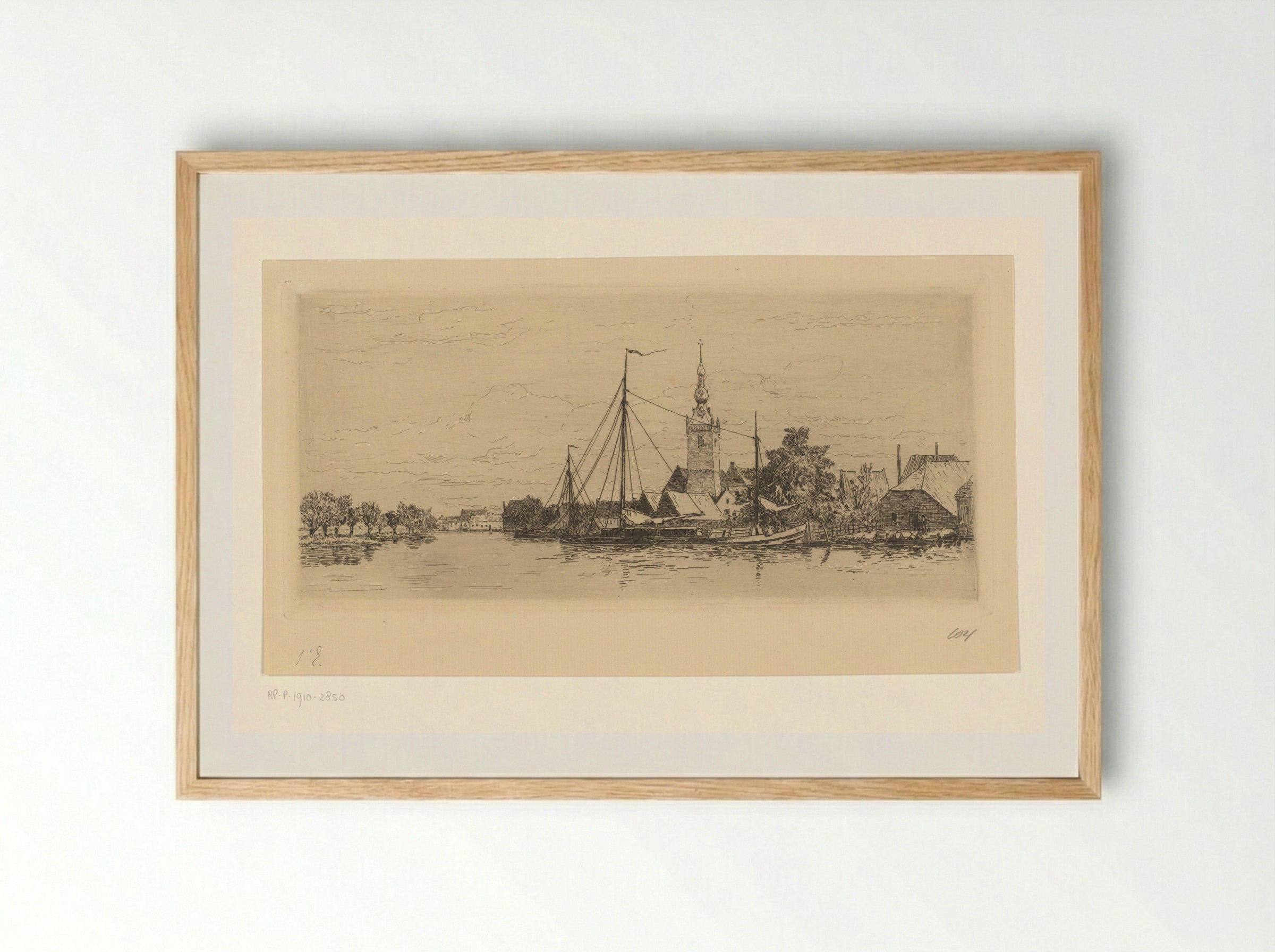 Gezicht op Overschie - Carel Nicolaas Storm van 's-Gravesande - Framed Print Wood
