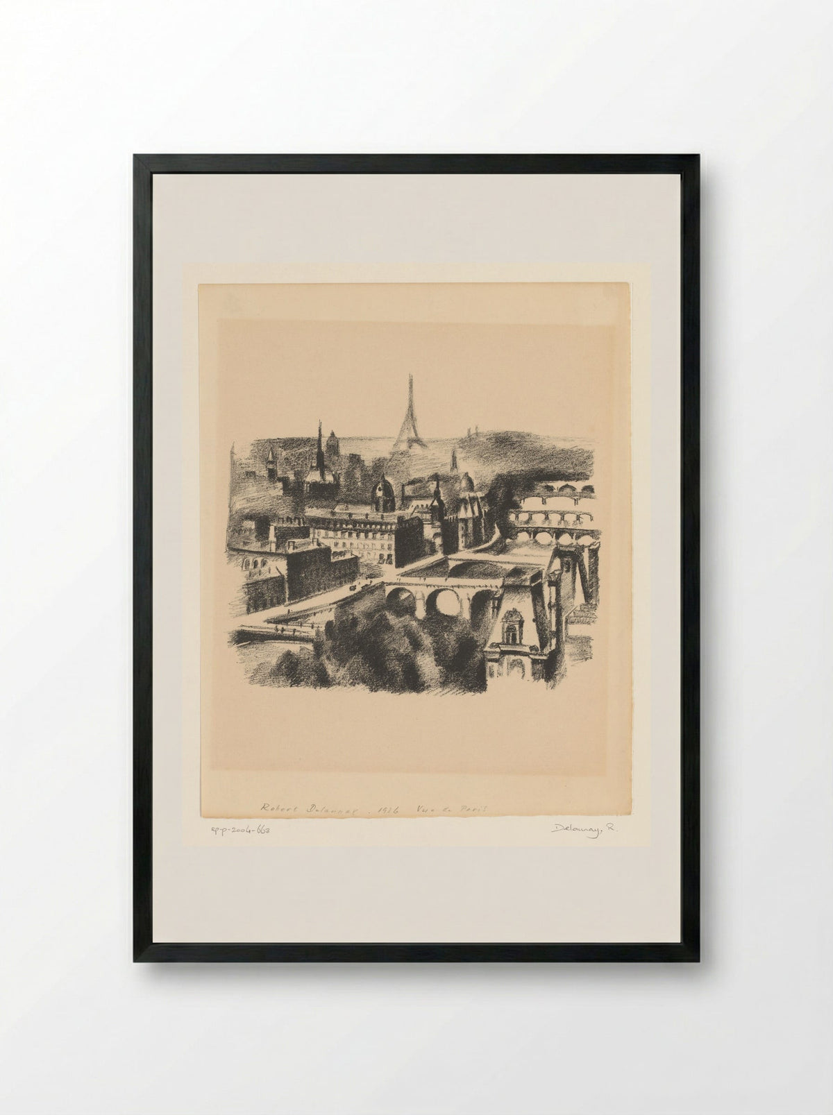 Gezicht op Parijs - Robert Delaunay - Framed Print Black