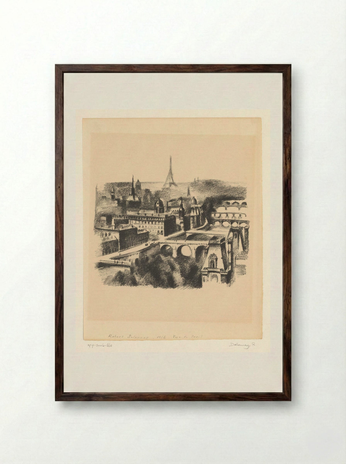 Gezicht op Parijs - Robert Delaunay - Framed Print Dark Wood