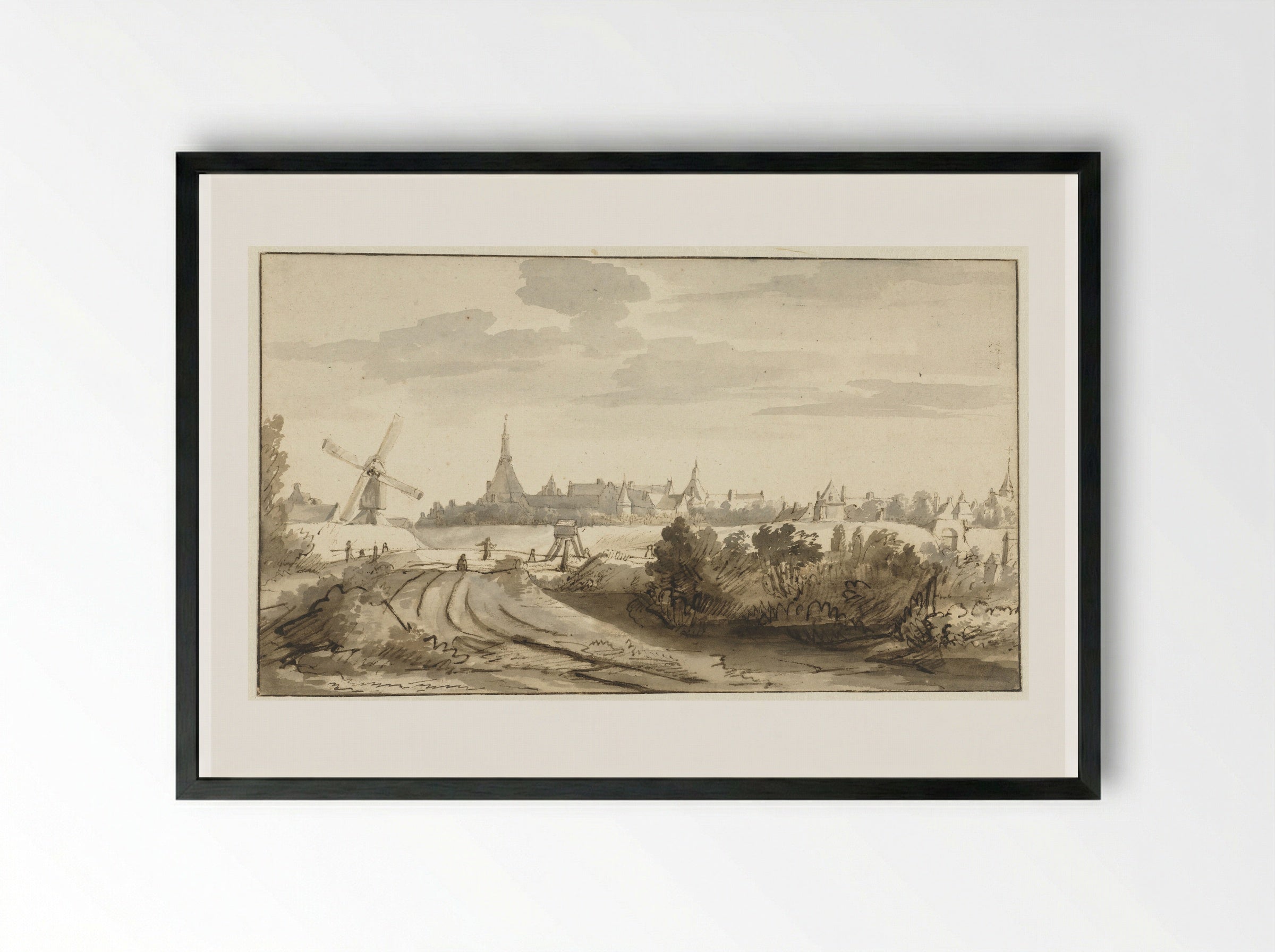 Gezicht op Ravestein - Nicolaes Maes - Framed Print Black