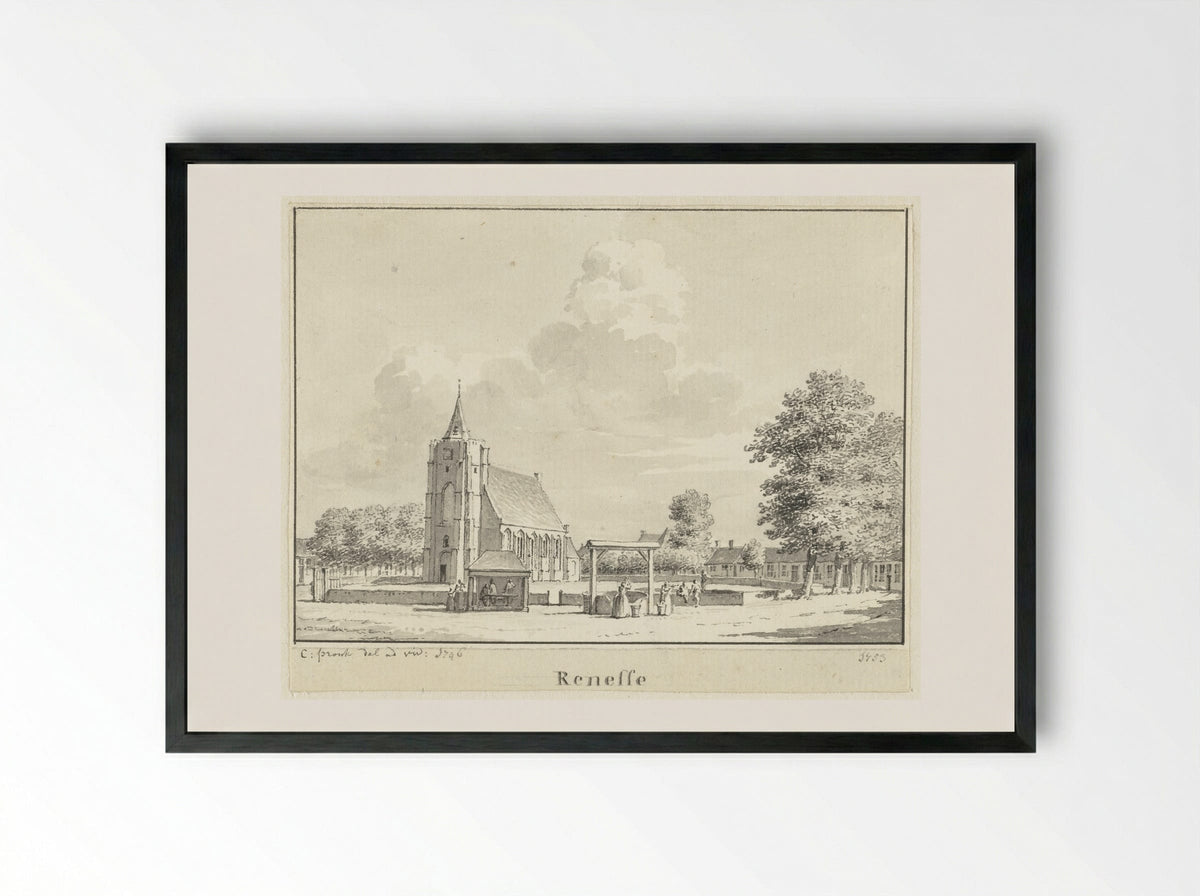 Gezicht op Renesse - Cornelis Pronk - Framed Print Black