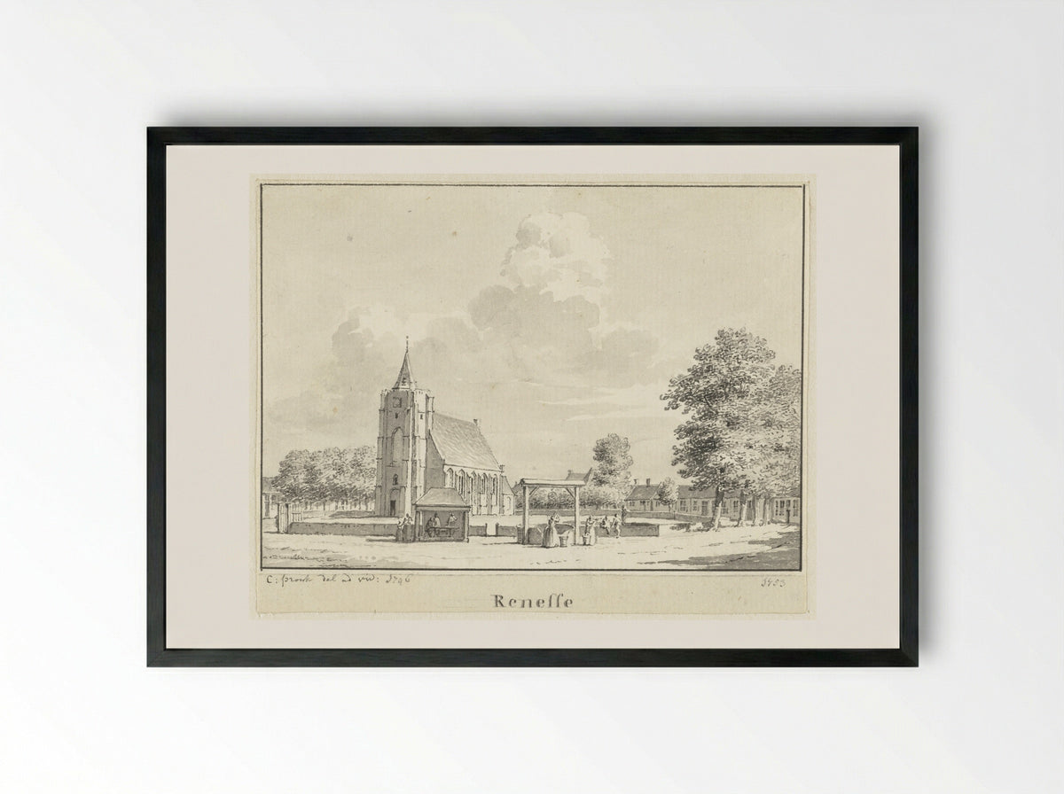 Gezicht op Renesse - Cornelis Pronk - Framed Print Black