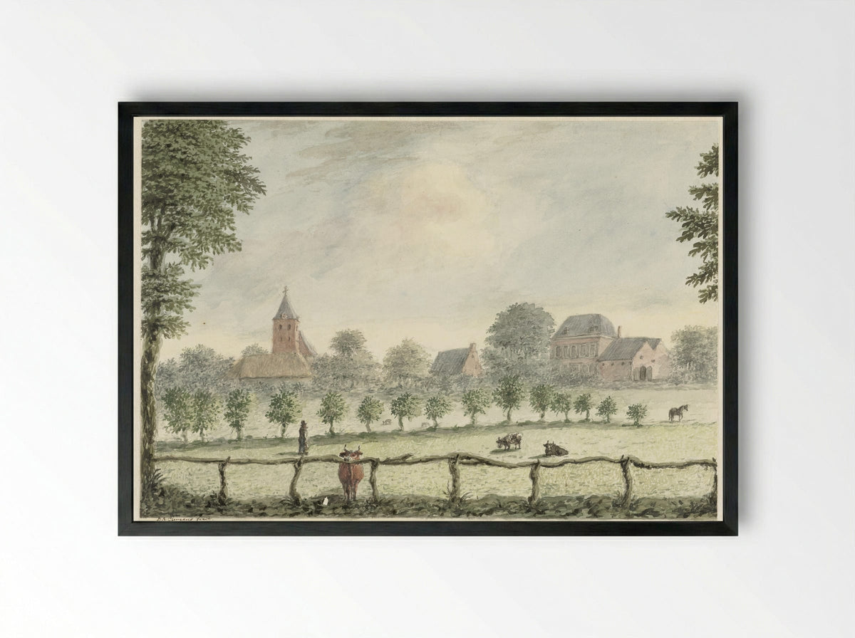 Gezicht op Renkum - Dirk Abraham Clemens - Framed Print Black