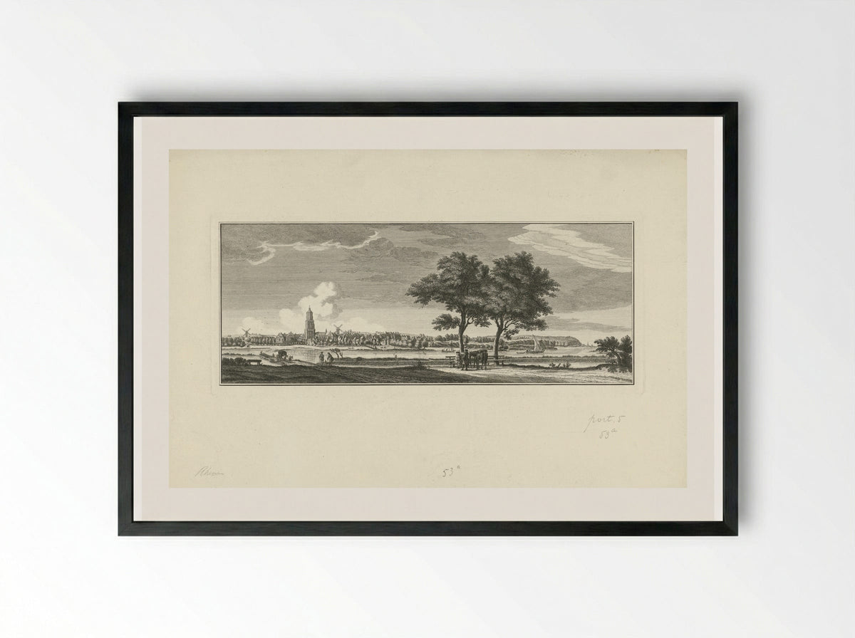 Gezicht op Rhenen - Jan Caspar Philips - Framed Print Black