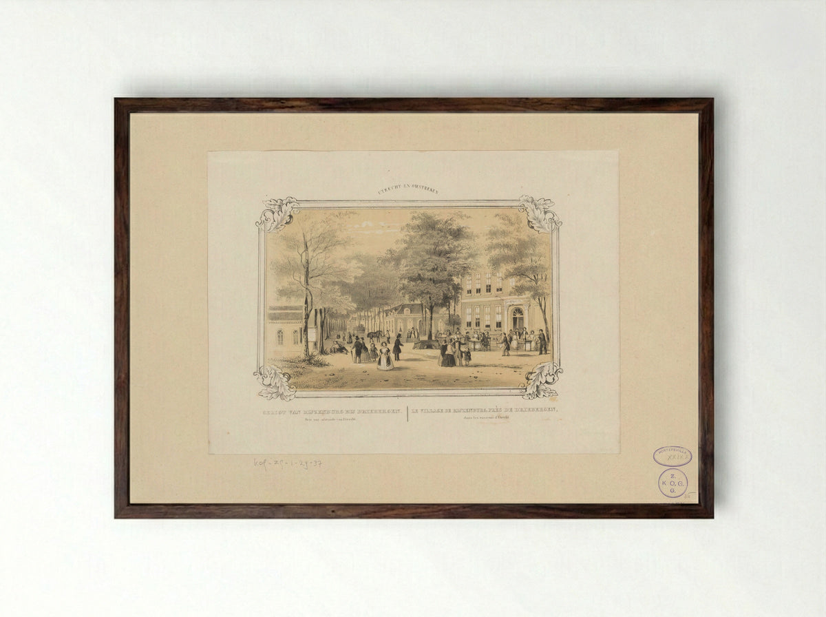 Gezicht op Rijzenburg - Hendrik Wilhelmus Last - Framed Print Dark Wood