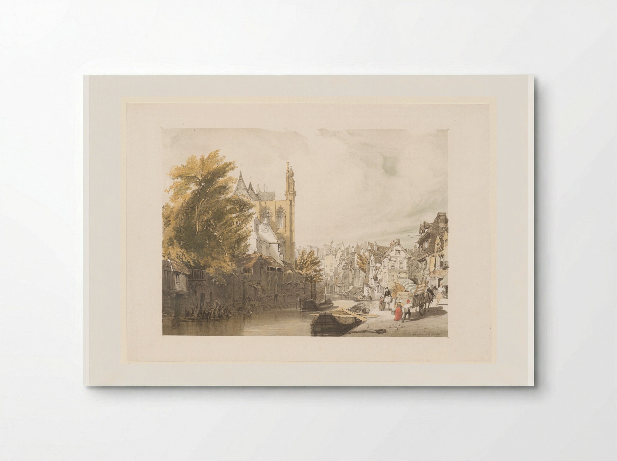 Gezicht op Rue de Rivage in Abbeville - Thomas Shotter Boys - Poster