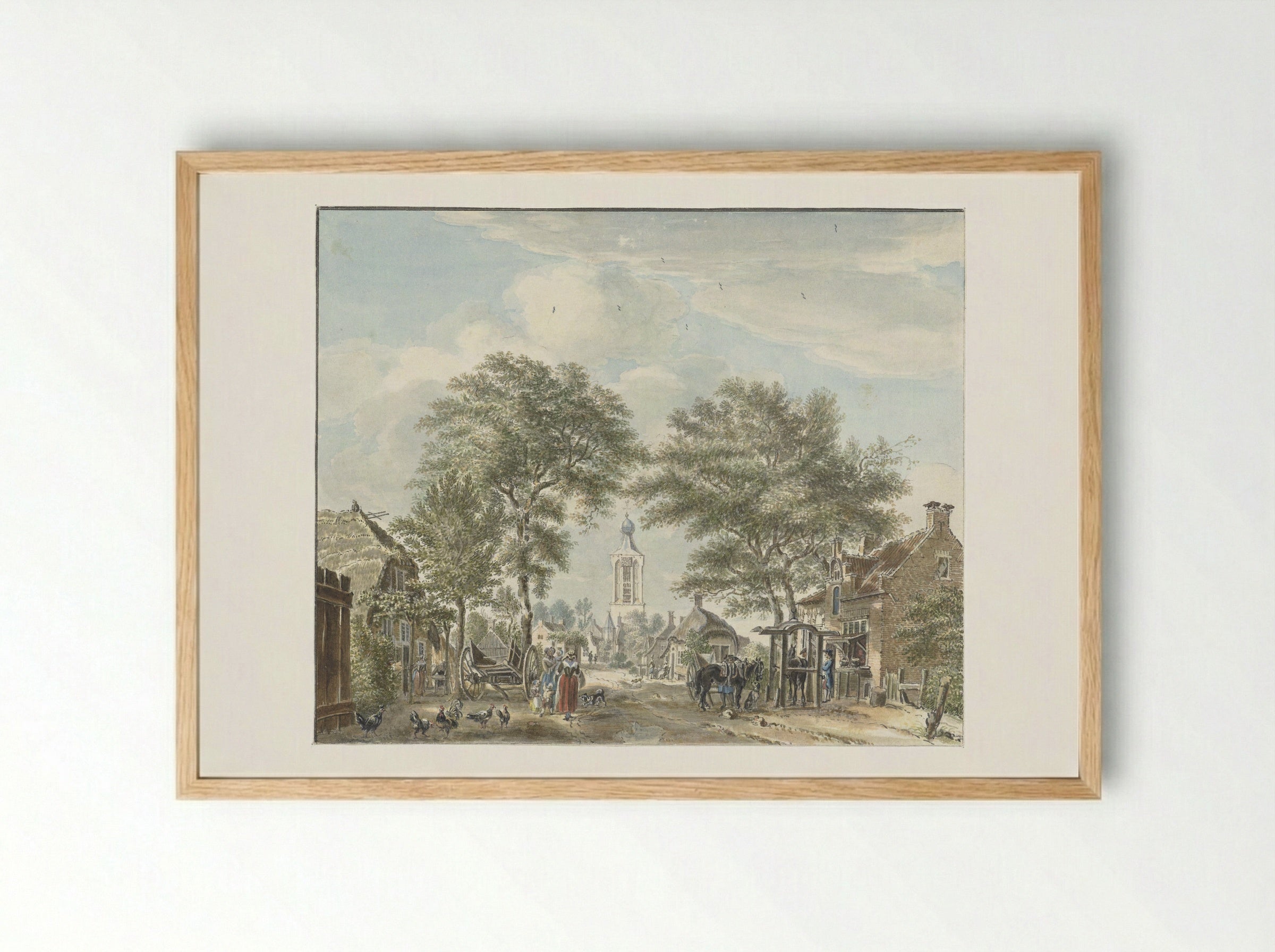 Gezicht op Scherpenzeel - Jan de Beijer - Framed Print Wood