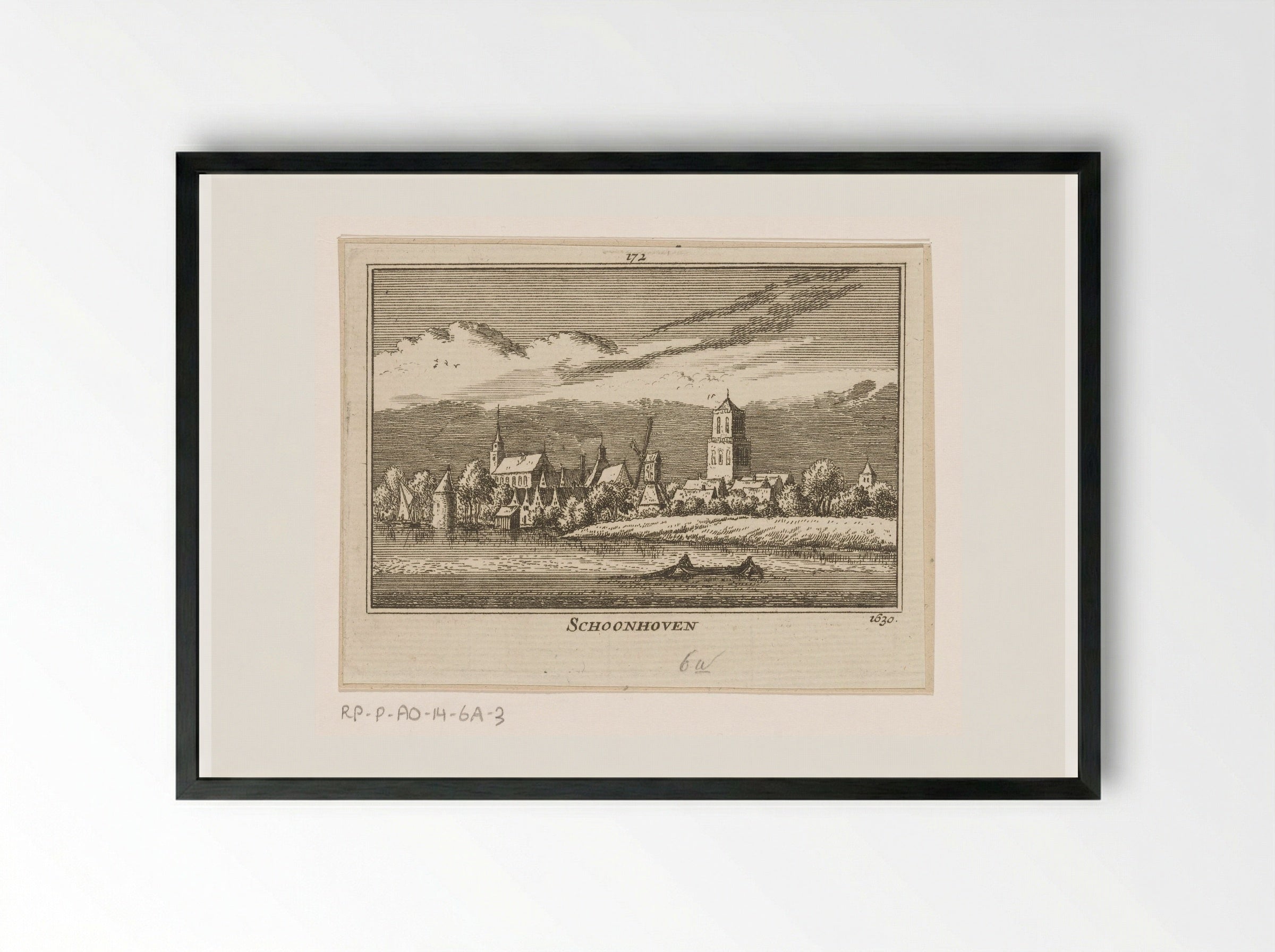 Gezicht op Schoonhoven - Abraham Rademaker - Framed Print Black