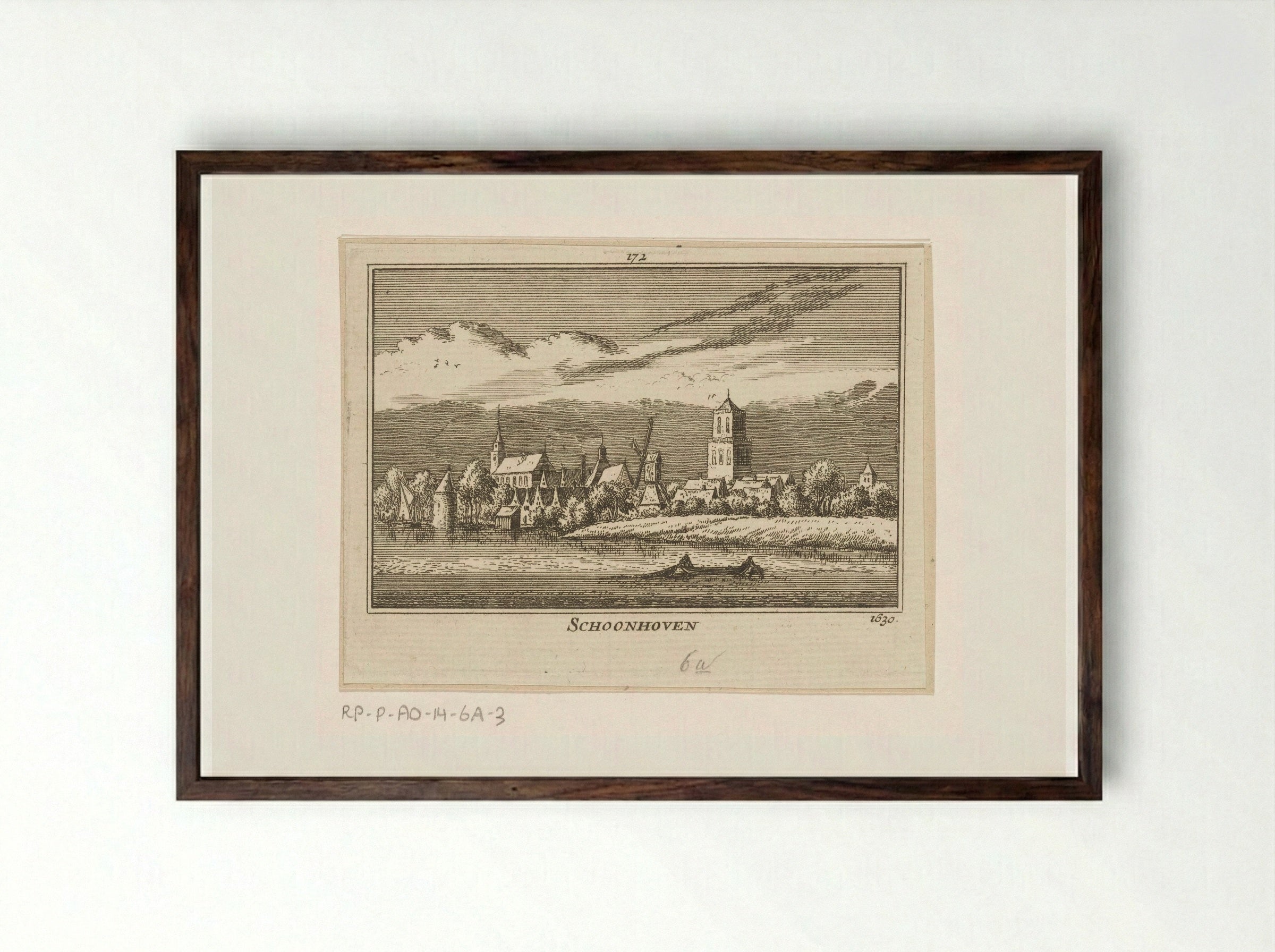 Gezicht op Schoonhoven - Abraham Rademaker - Framed Print Dark Wood