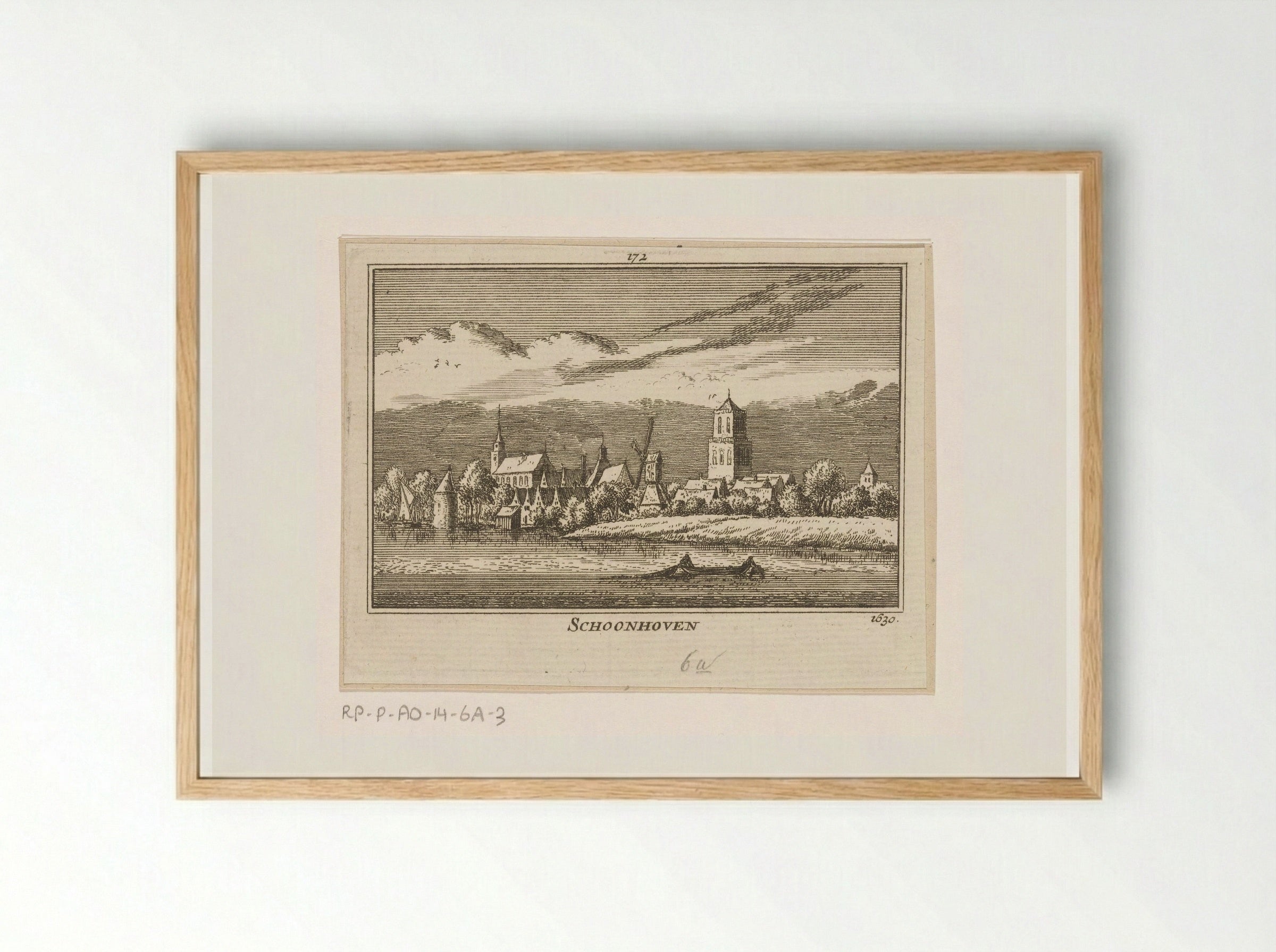 Gezicht op Schoonhoven - Abraham Rademaker - Framed Print Wood
