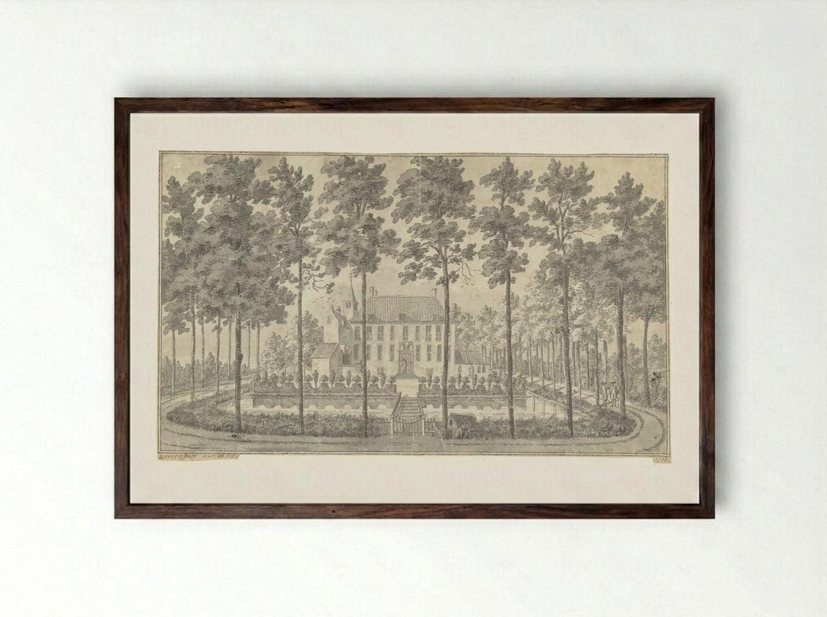 Gezicht op Slot Appeltern - Dirk van der Burg - Framed Print Dark Wood