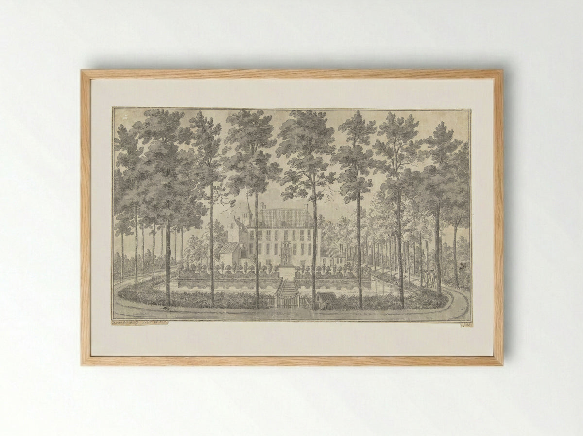 Gezicht op Slot Appeltern - Dirk van der Burg - Framed Print Wood