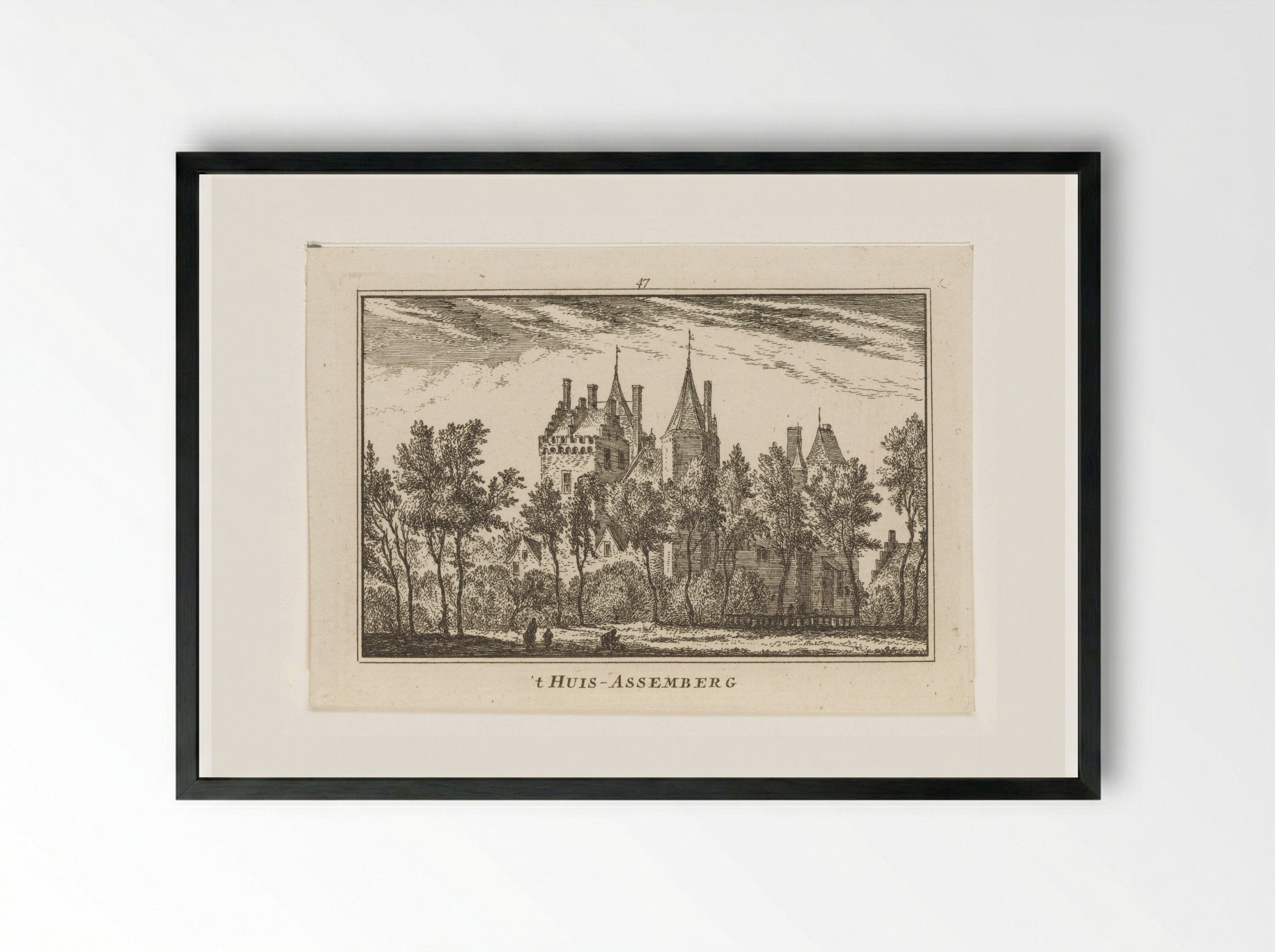 Gezicht op Slot Assumburg - Abraham Rademaker - Framed Print Black