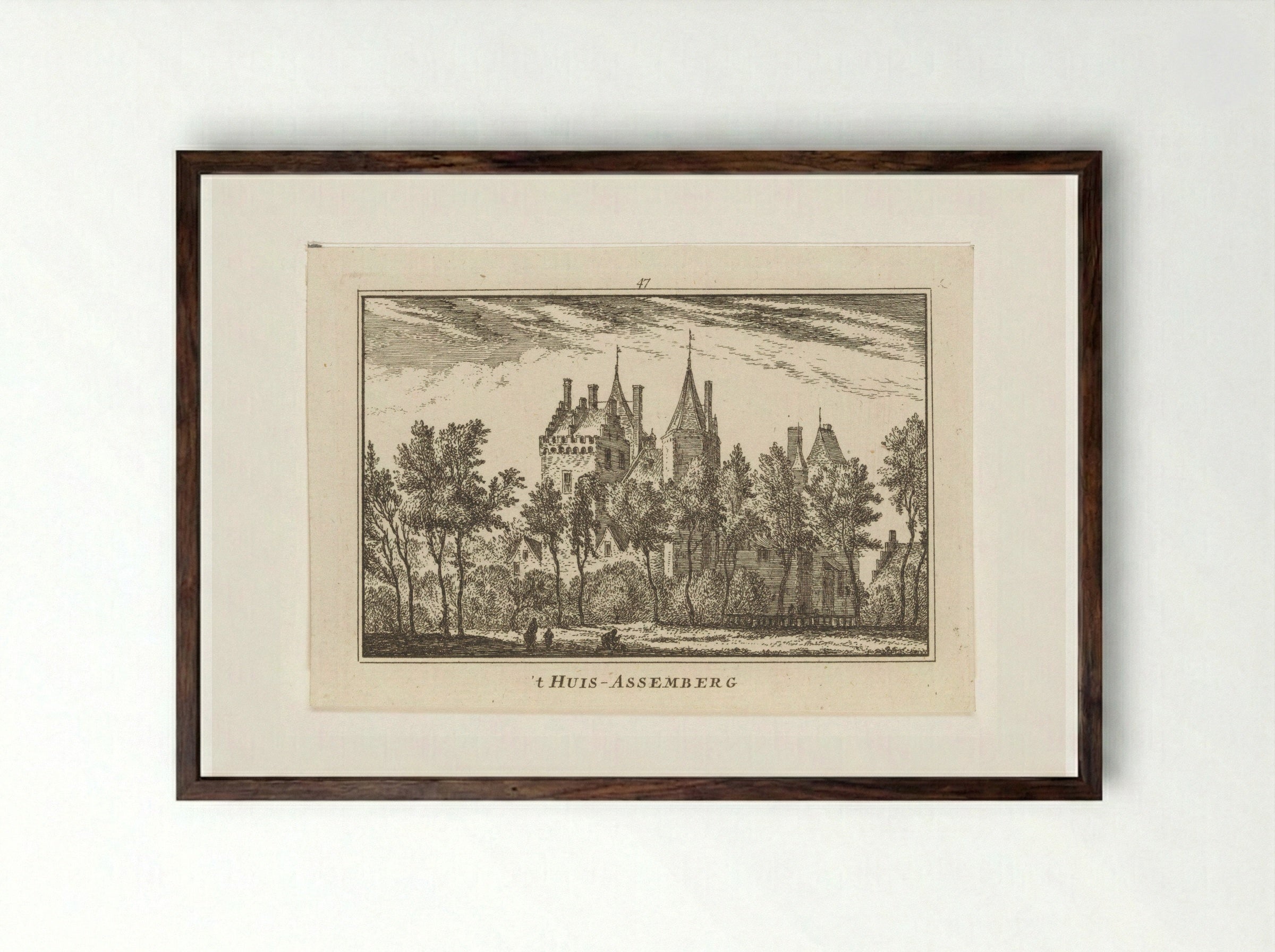 Gezicht op Slot Assumburg - Abraham Rademaker - Framed Print Dark Wood