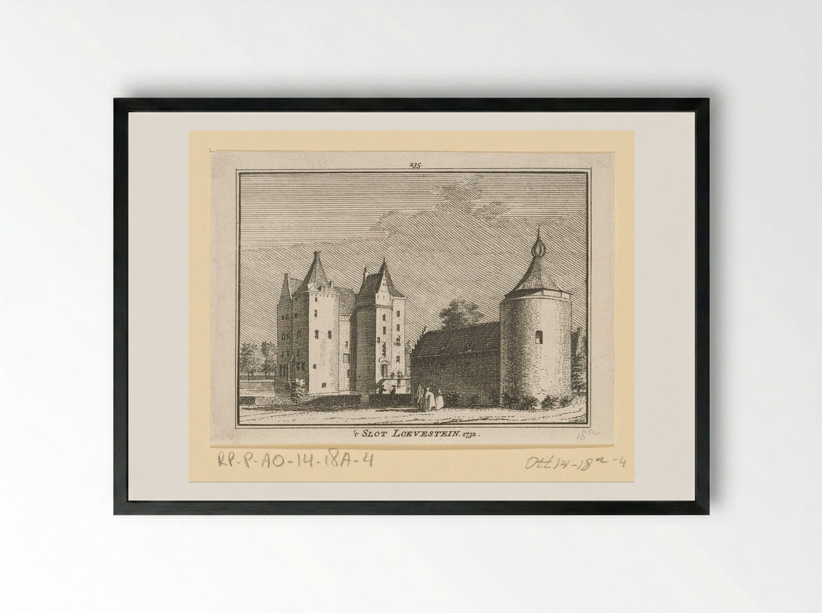 Gezicht op Slot Loevestein - Hendrik Spilman - Framed Print Black