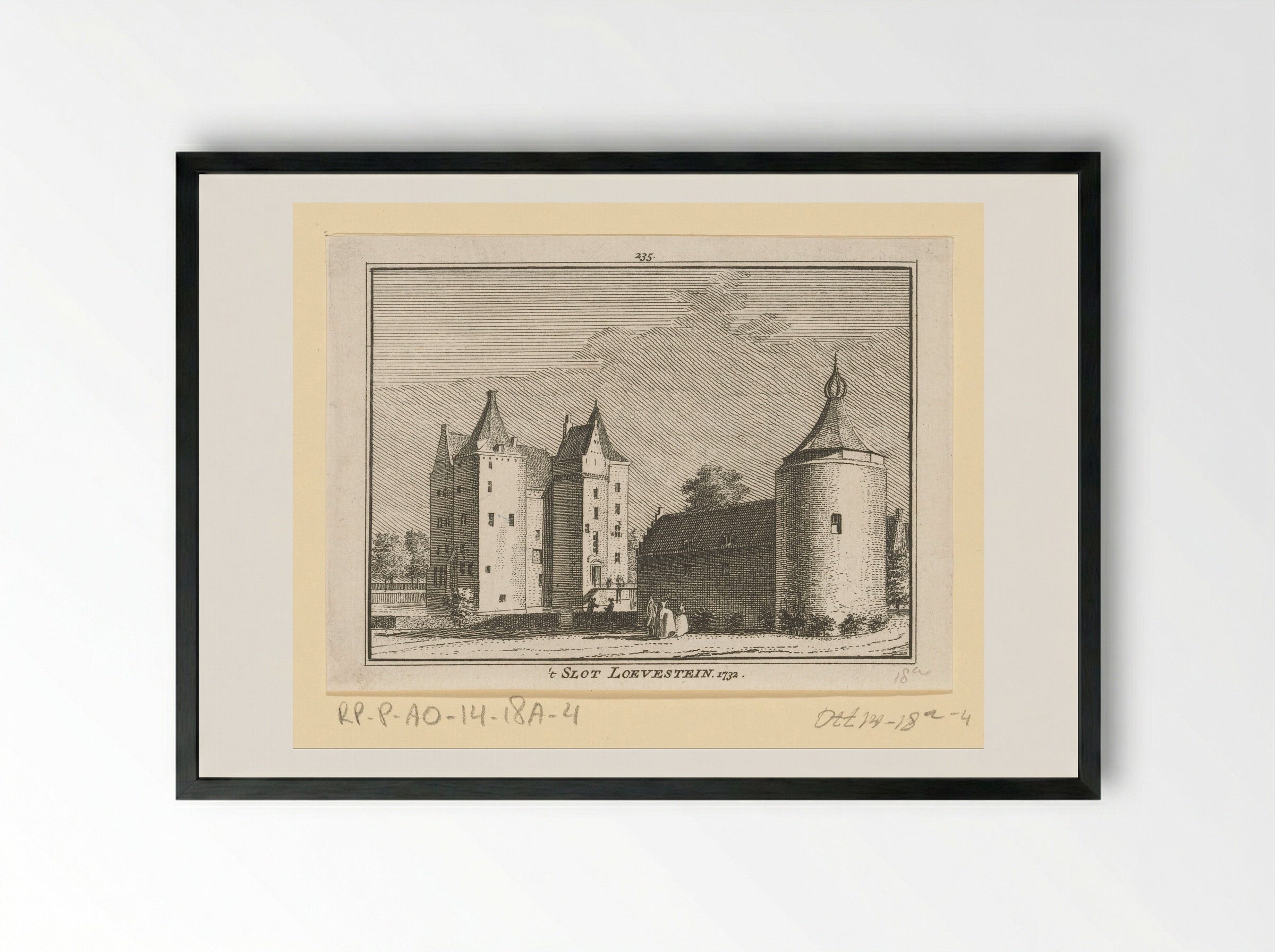 Gezicht op Slot Loevestein - Hendrik Spilman - Framed Print Black