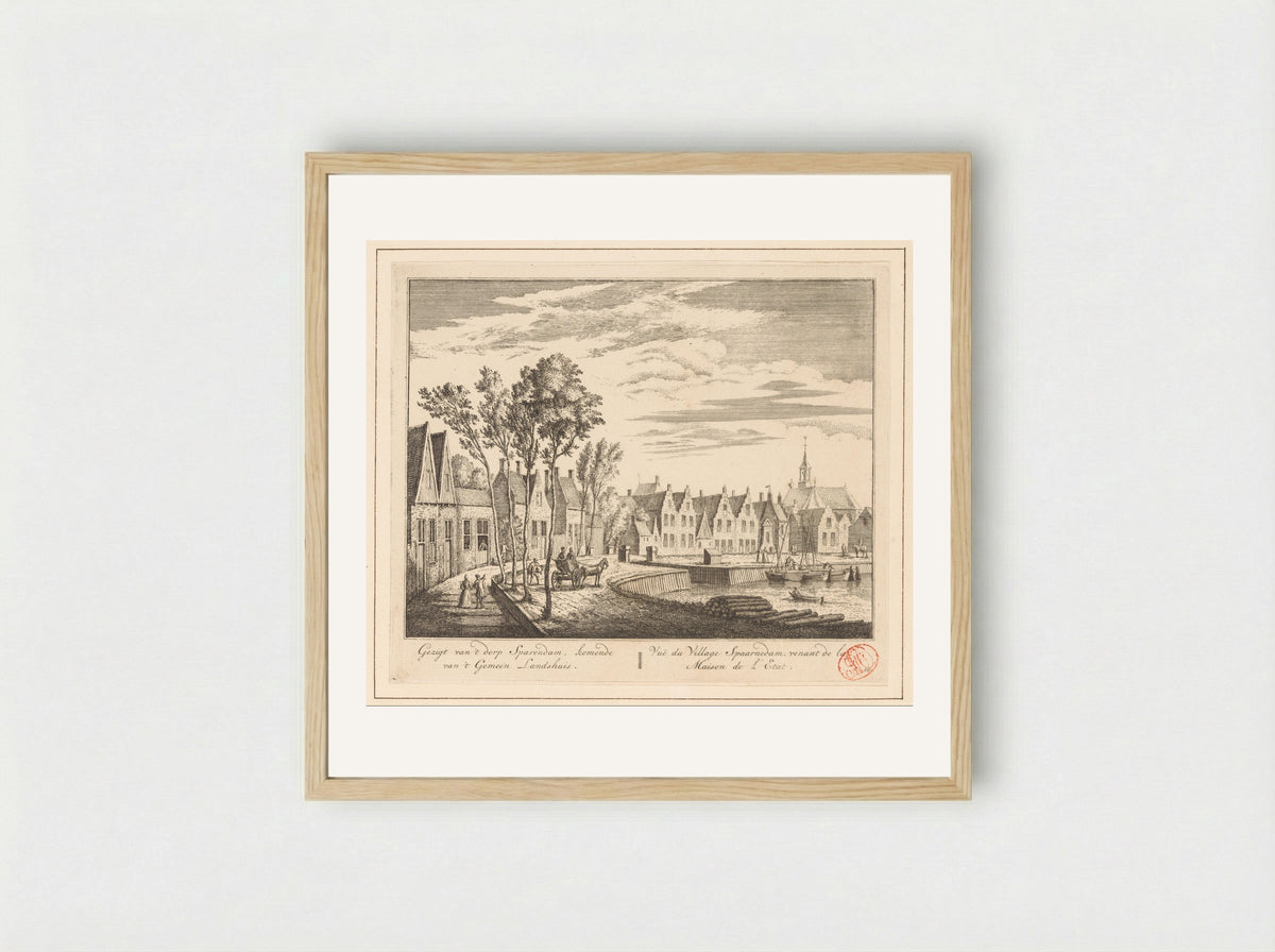 Gezicht op Spaarndam - Abraham Rademaker - Framed Print Wood