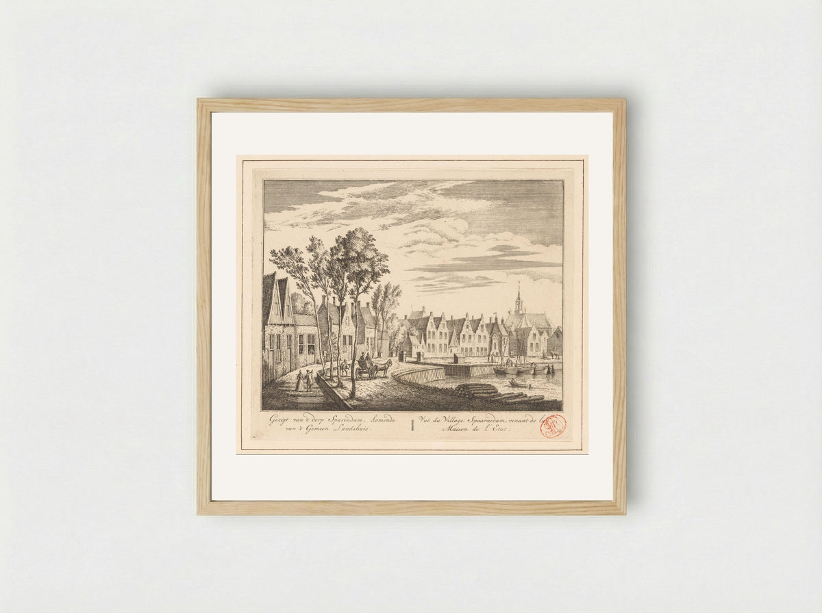 Gezicht op Spaarndam - Abraham Rademaker - Framed Print Wood