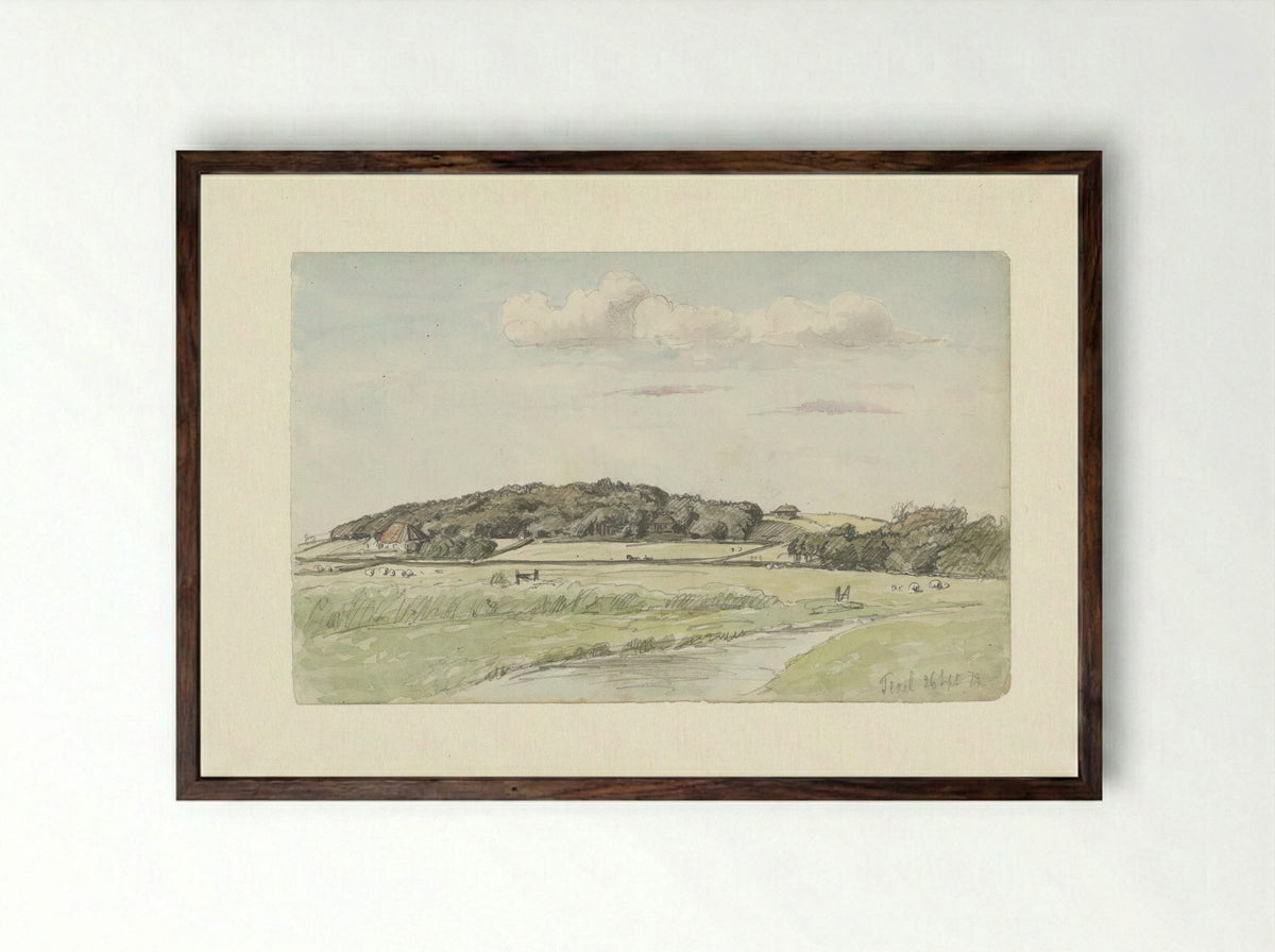 Gezicht op Texel - Jan Hoynck van Papendrecht - Framed Print Dark Wood