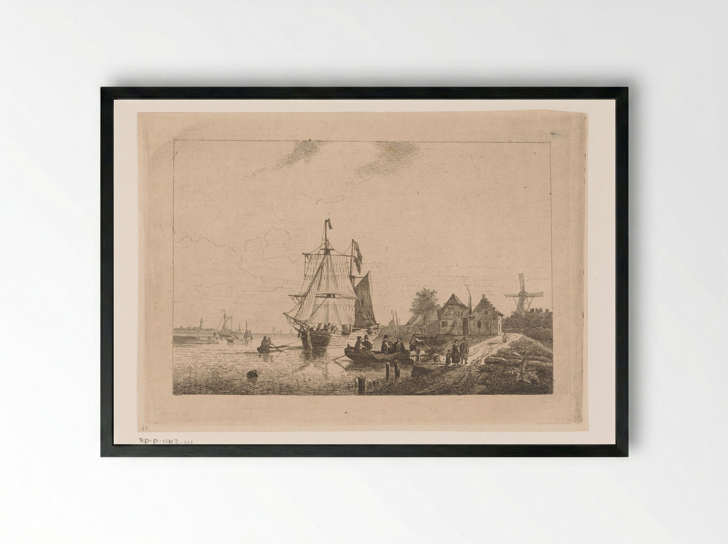 Gezicht op Tholen - Egidius Linnig - Framed Print Black