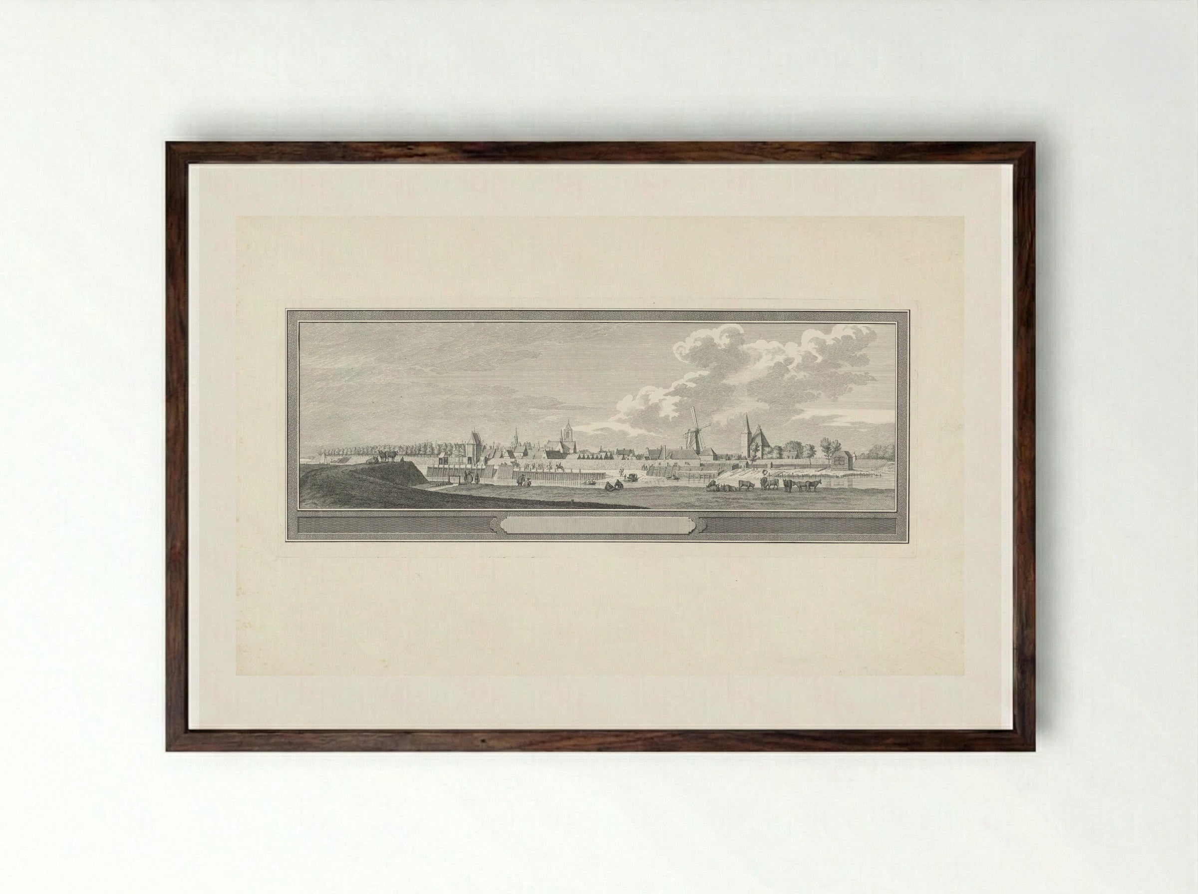 Gezicht op Tholen - Jan Caspar Philips - Framed Print Dark Wood