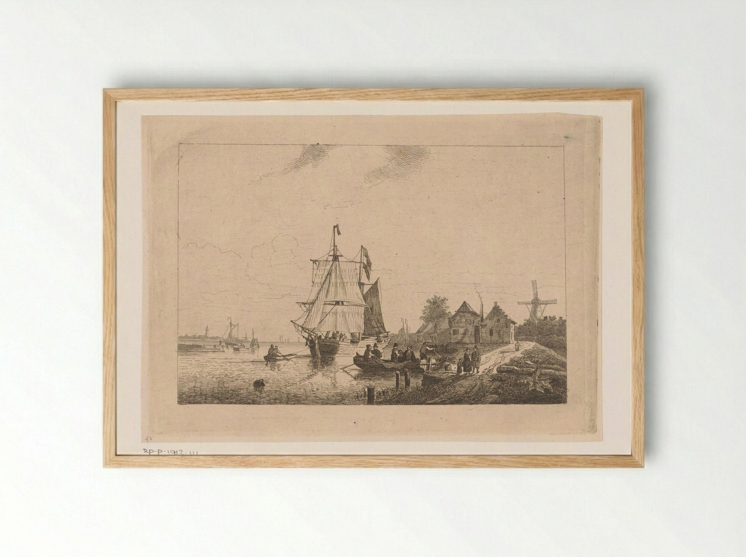 Gezicht op Tholen - Egidius Linnig - Framed Print Wood